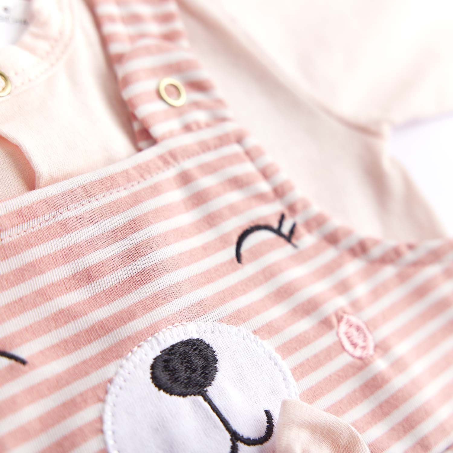 Macacão Jardineira Longo Ursinha Rosa