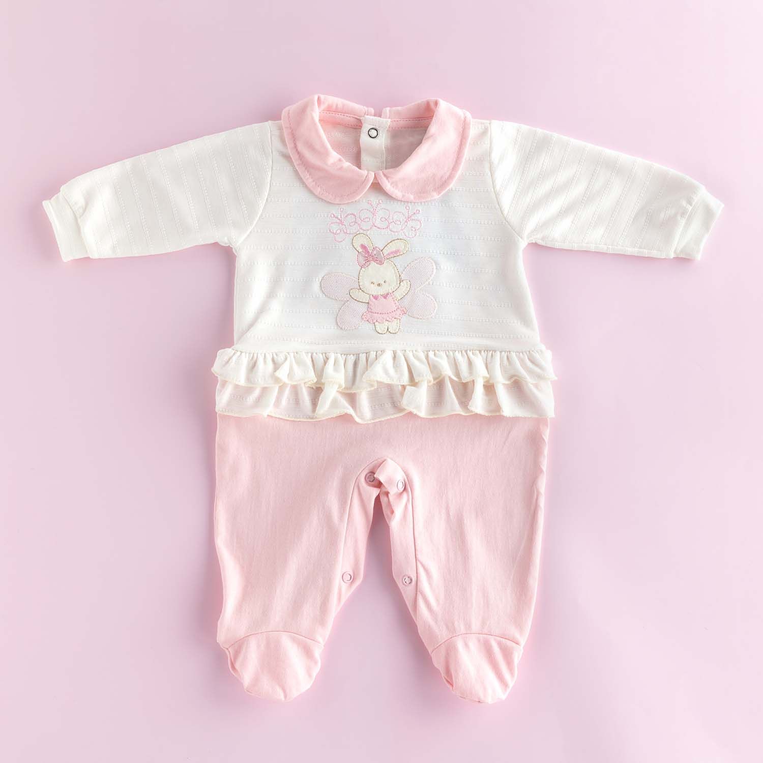 Macacão Longo Clássico Coelhinha Rosa