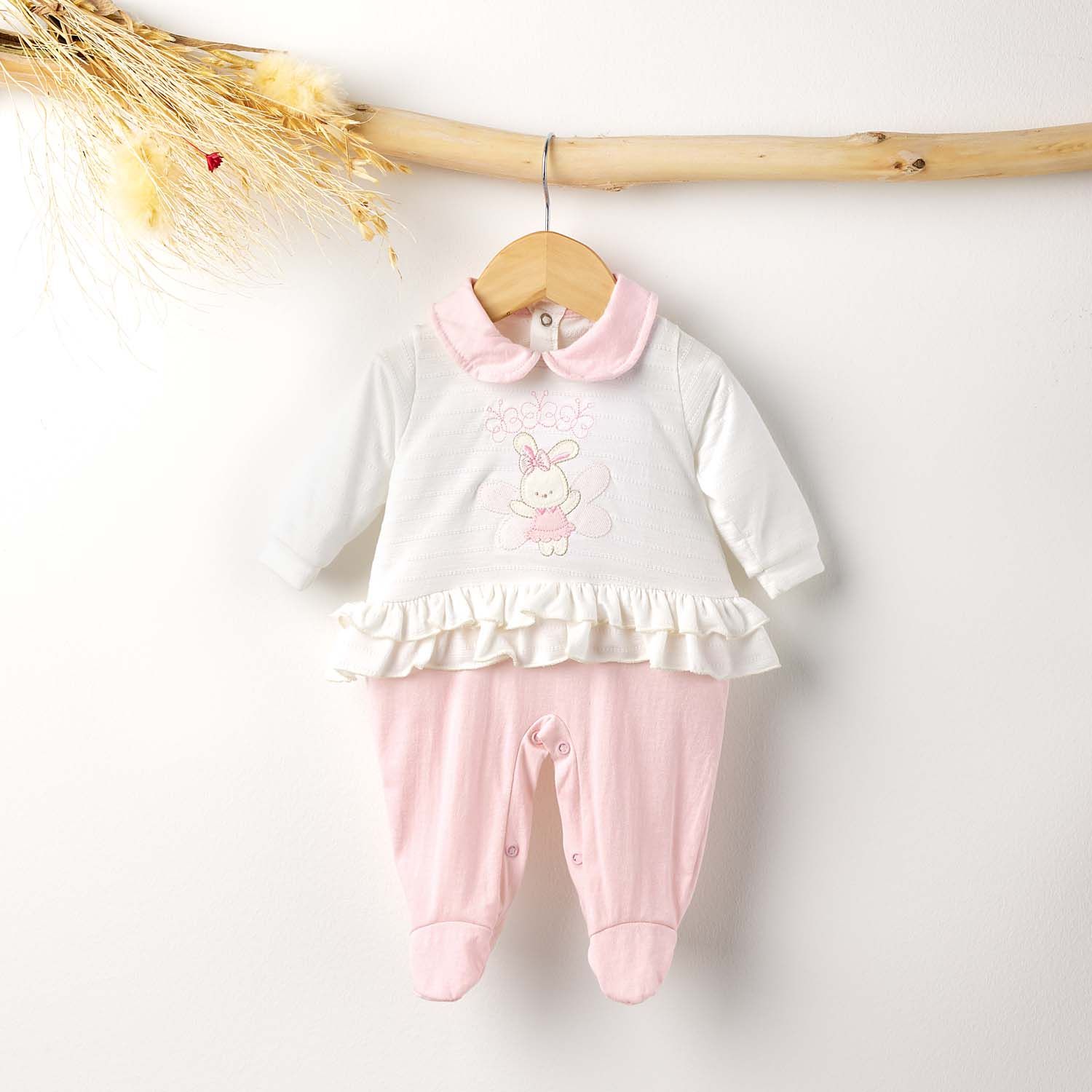 Macacão Longo Clássico Coelhinha Rosa