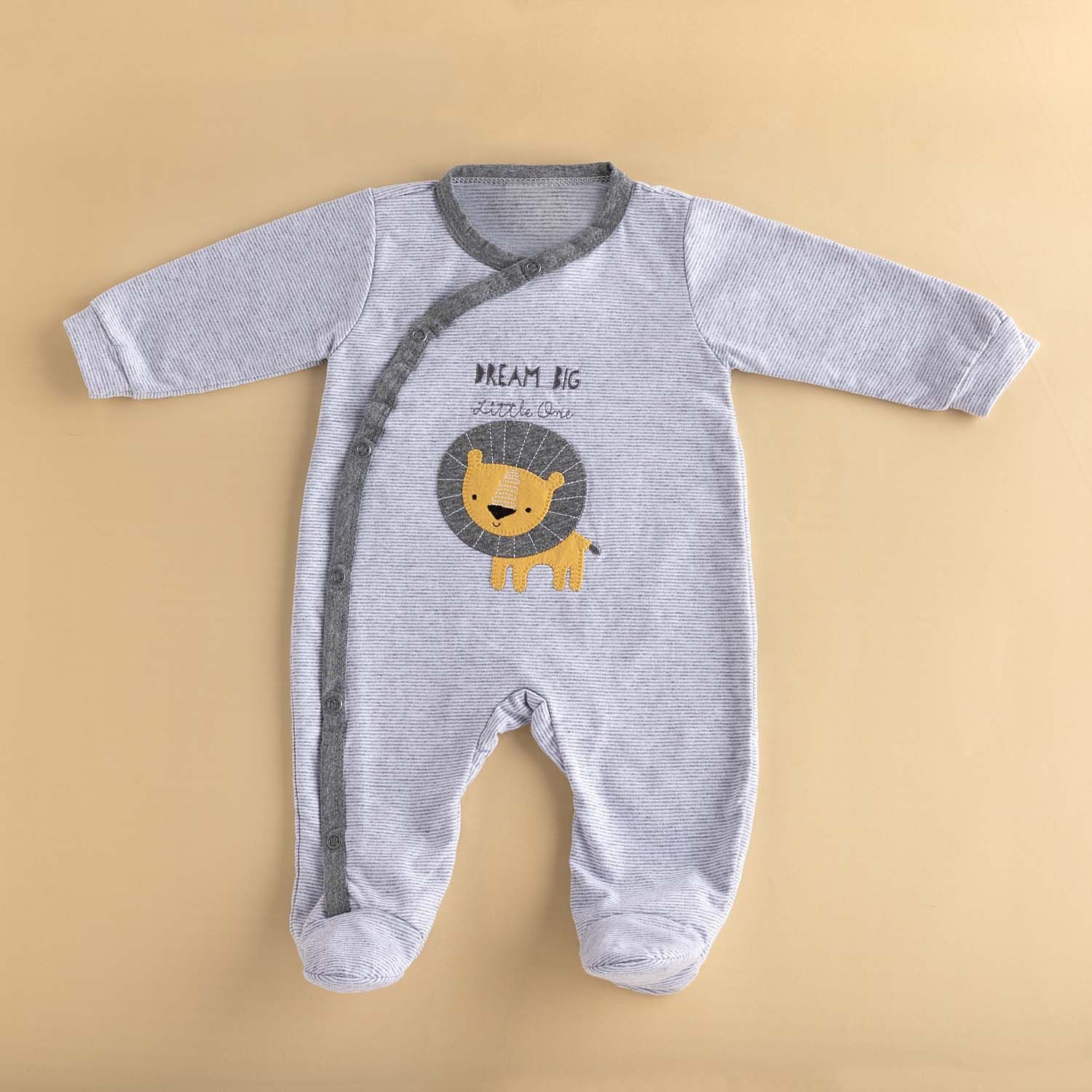 Macacão Longo Leãozinho Listrado