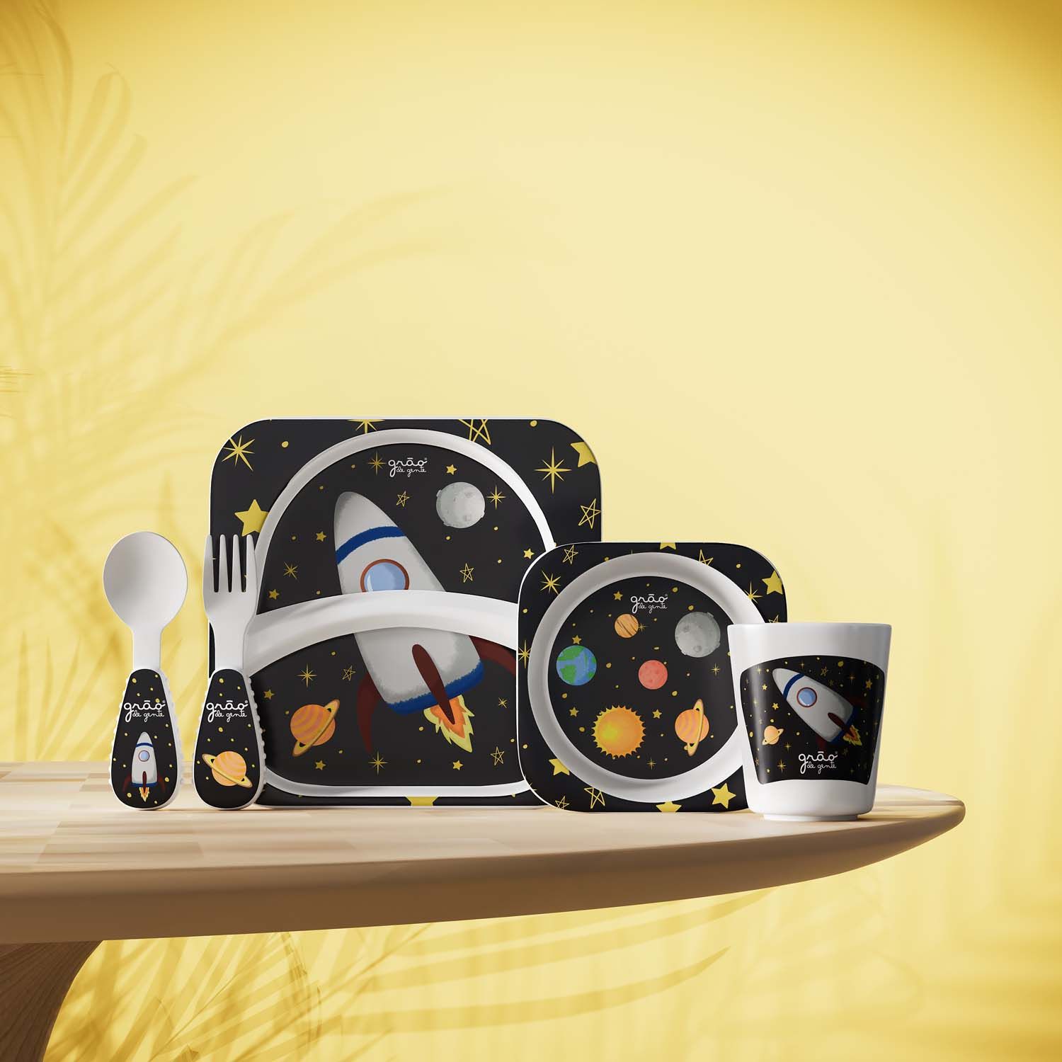 Kit Refeição com Copo e Talheres Astronauta