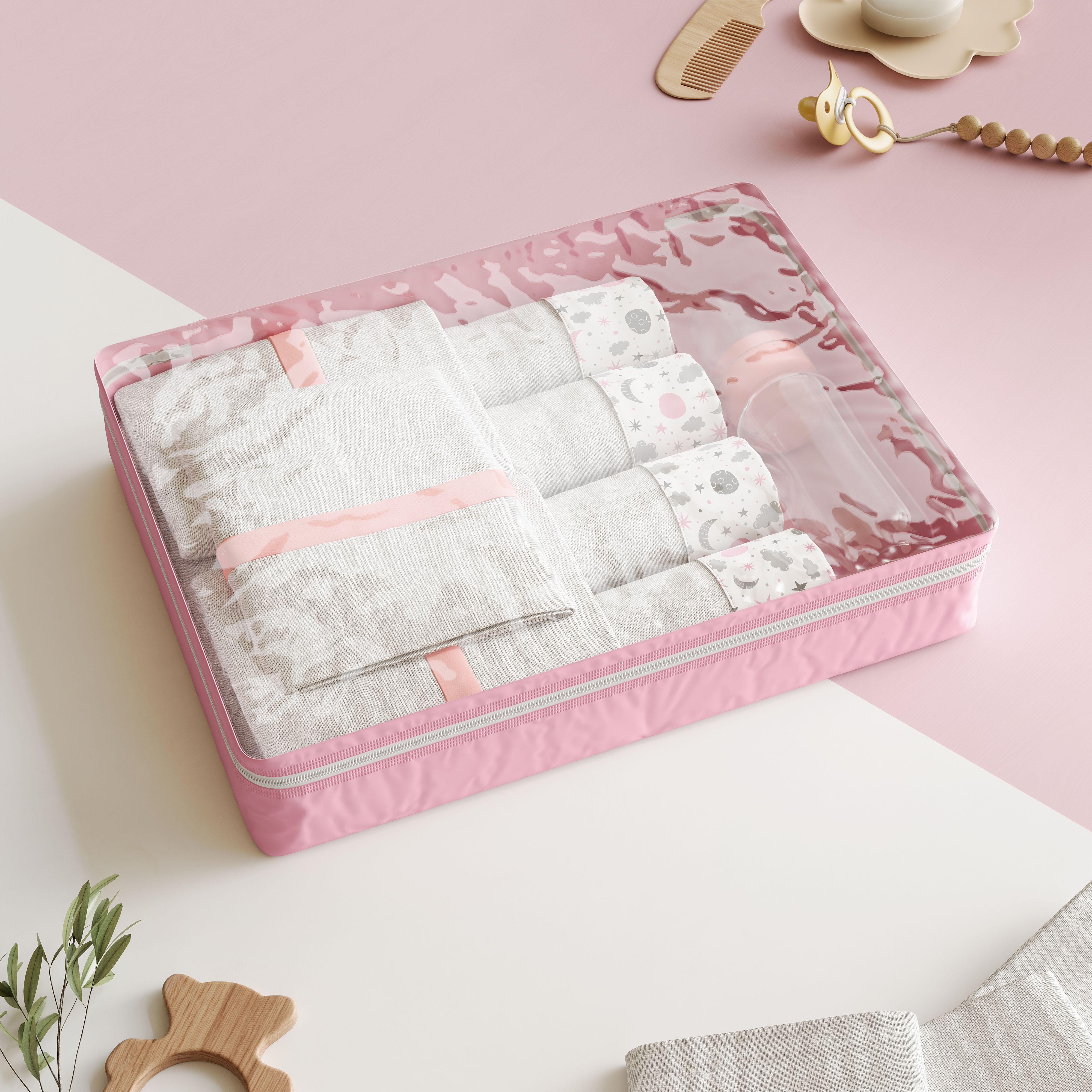 Kit Organizador de Mala Rosa