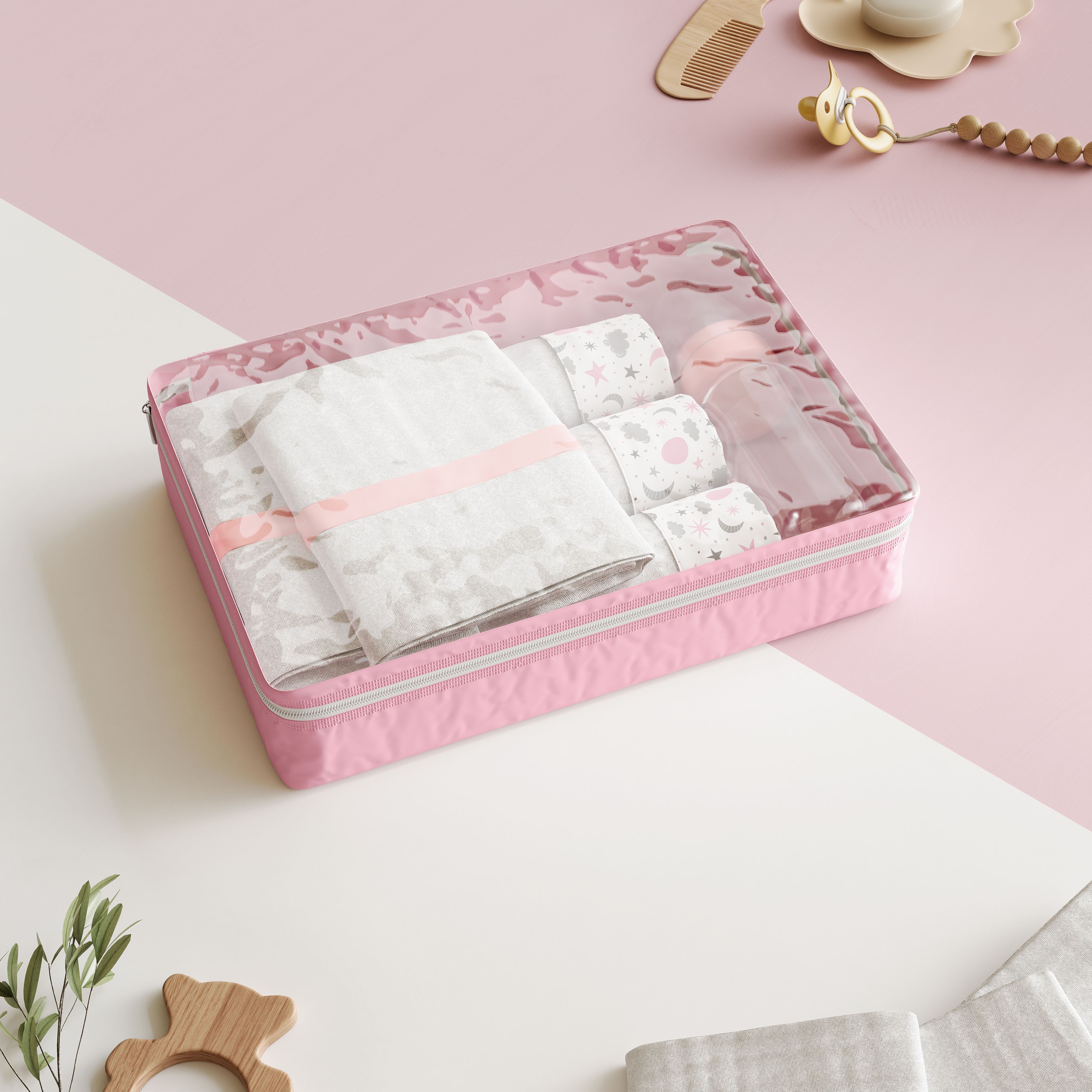 Kit Organizador de Mala Rosa