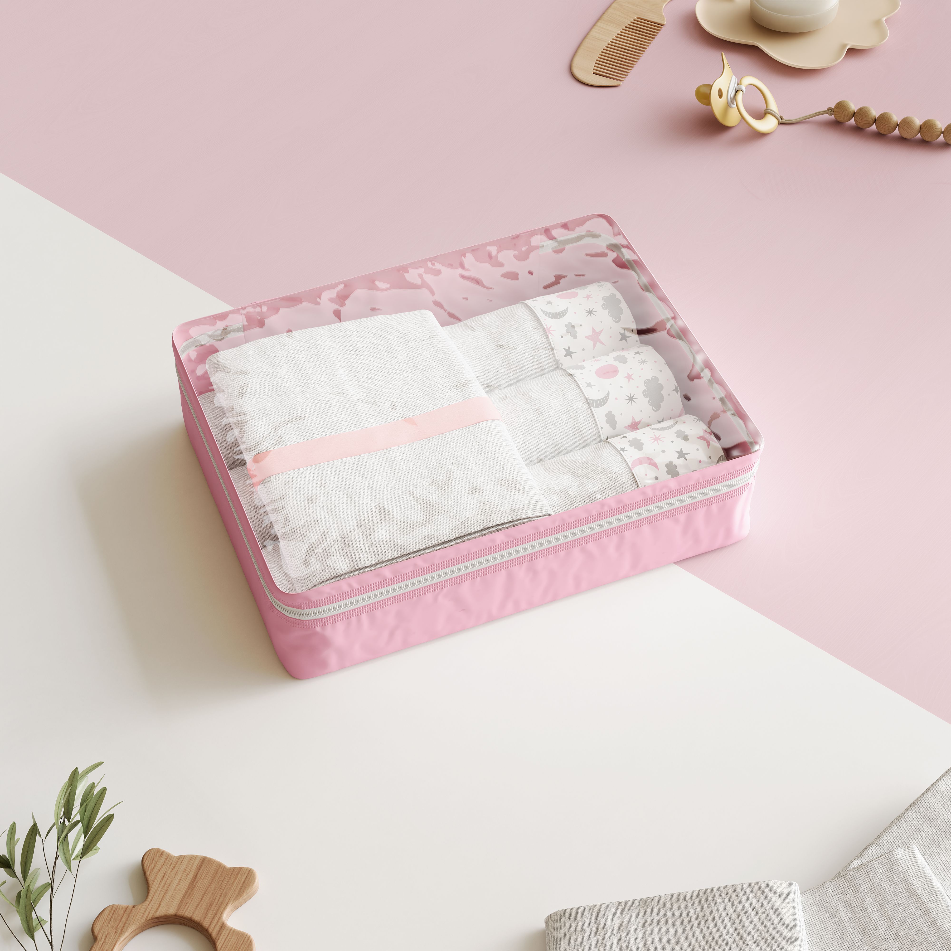 Kit Organizador de Mala Rosa