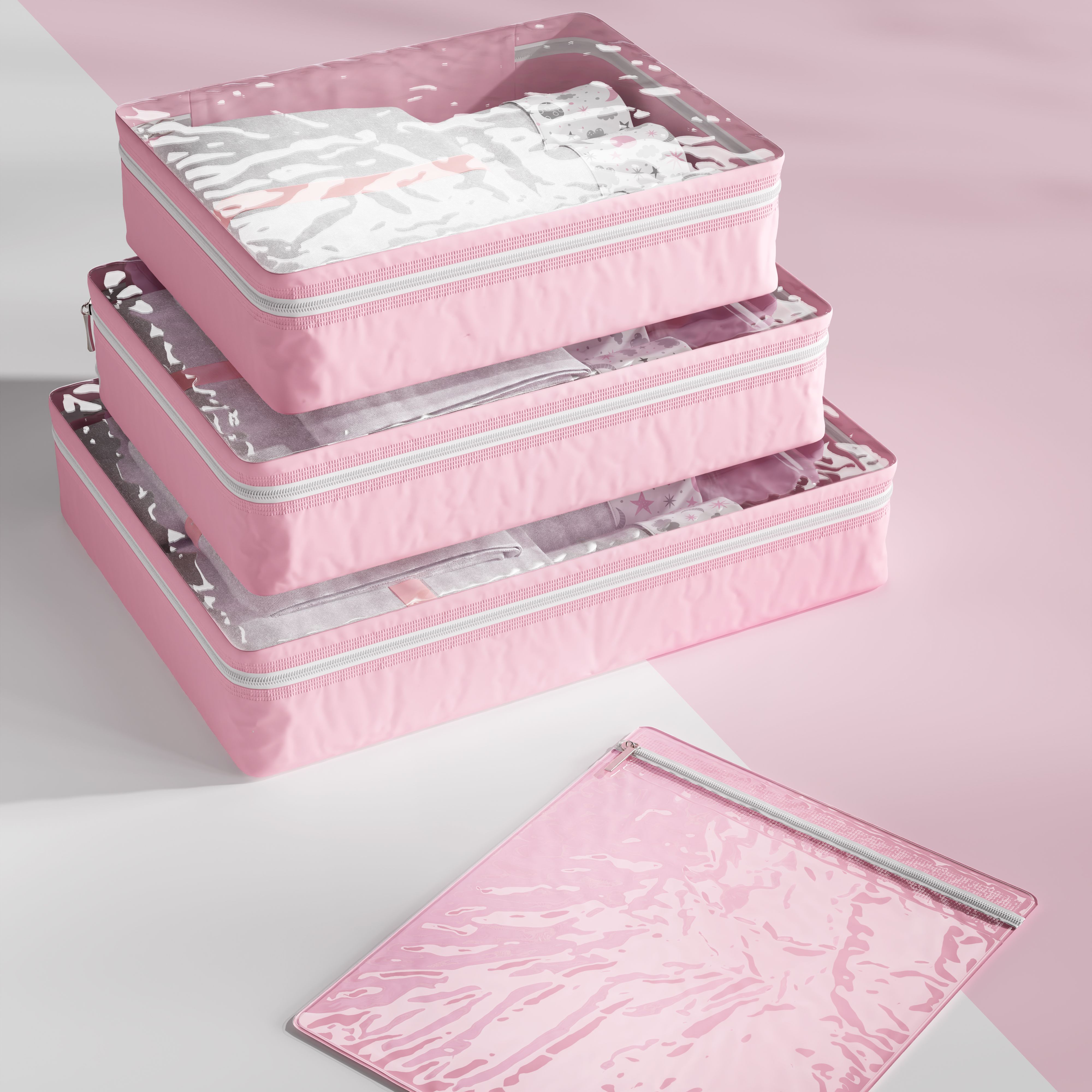 Kit Organizador de Mala Rosa