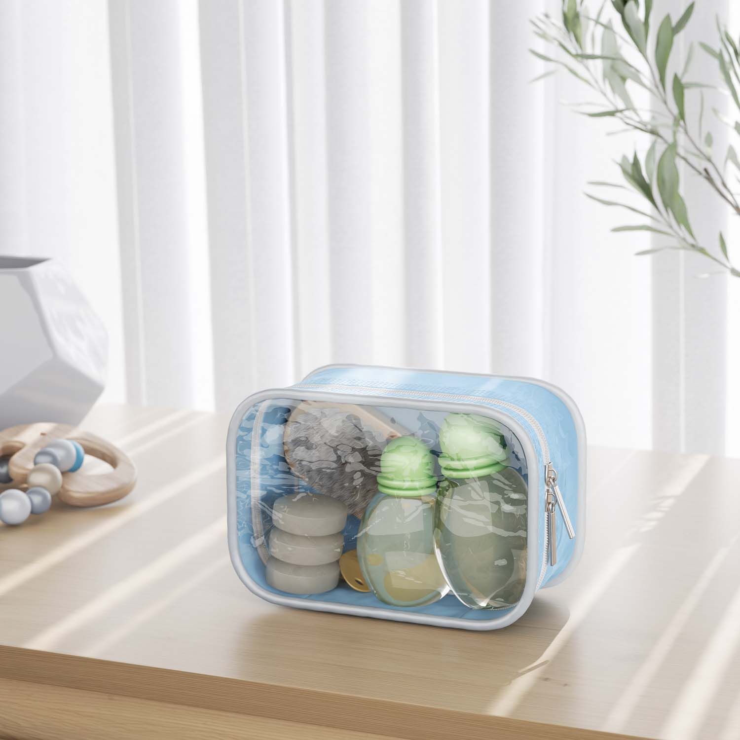 Kit Necessaire Impermeável Viagem Rosa