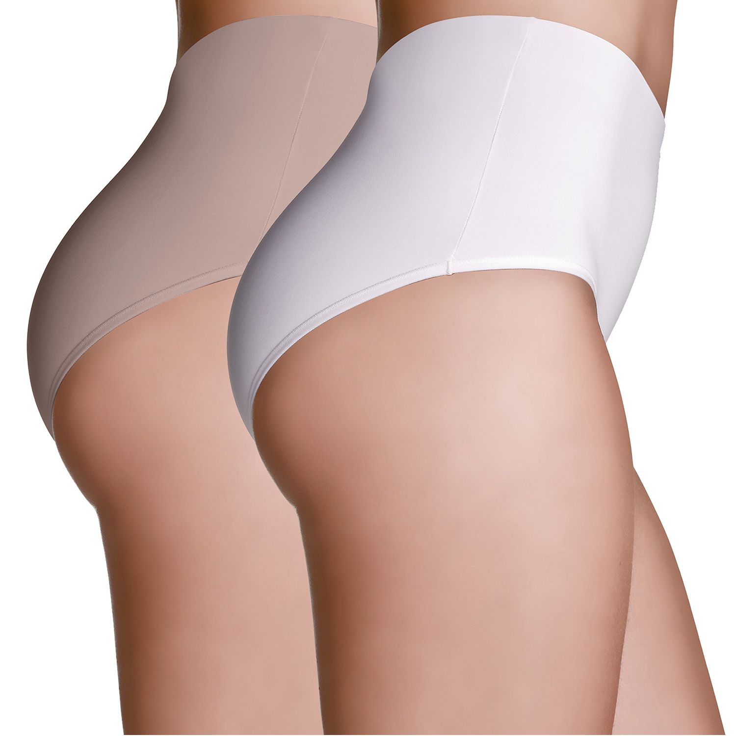 Kit Calcinhas Pós Parto Branco e Capuccino P
