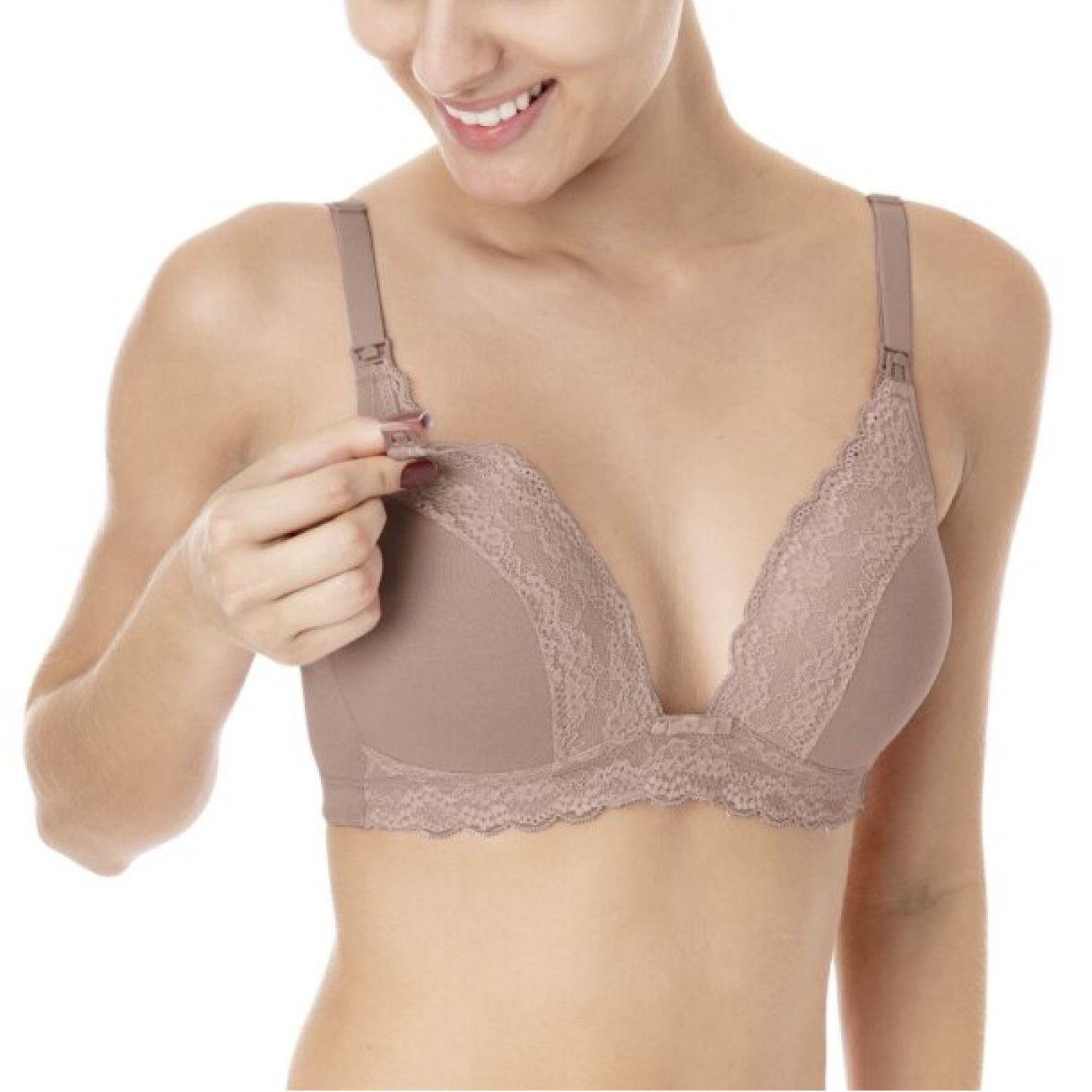 Sutiã Amamentação com Bojo e Renda Preto 42