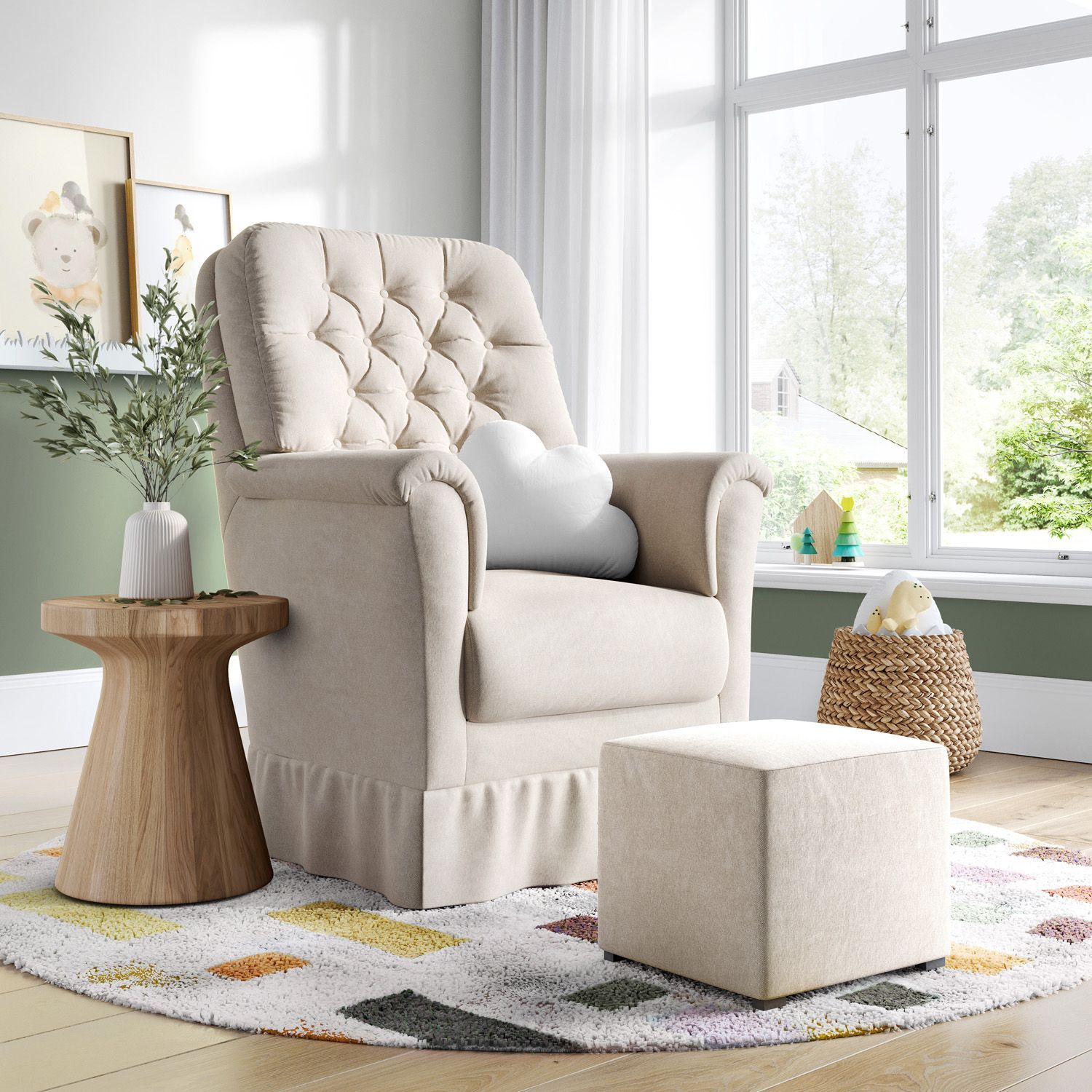 Poltrona Alana Giratória Bege