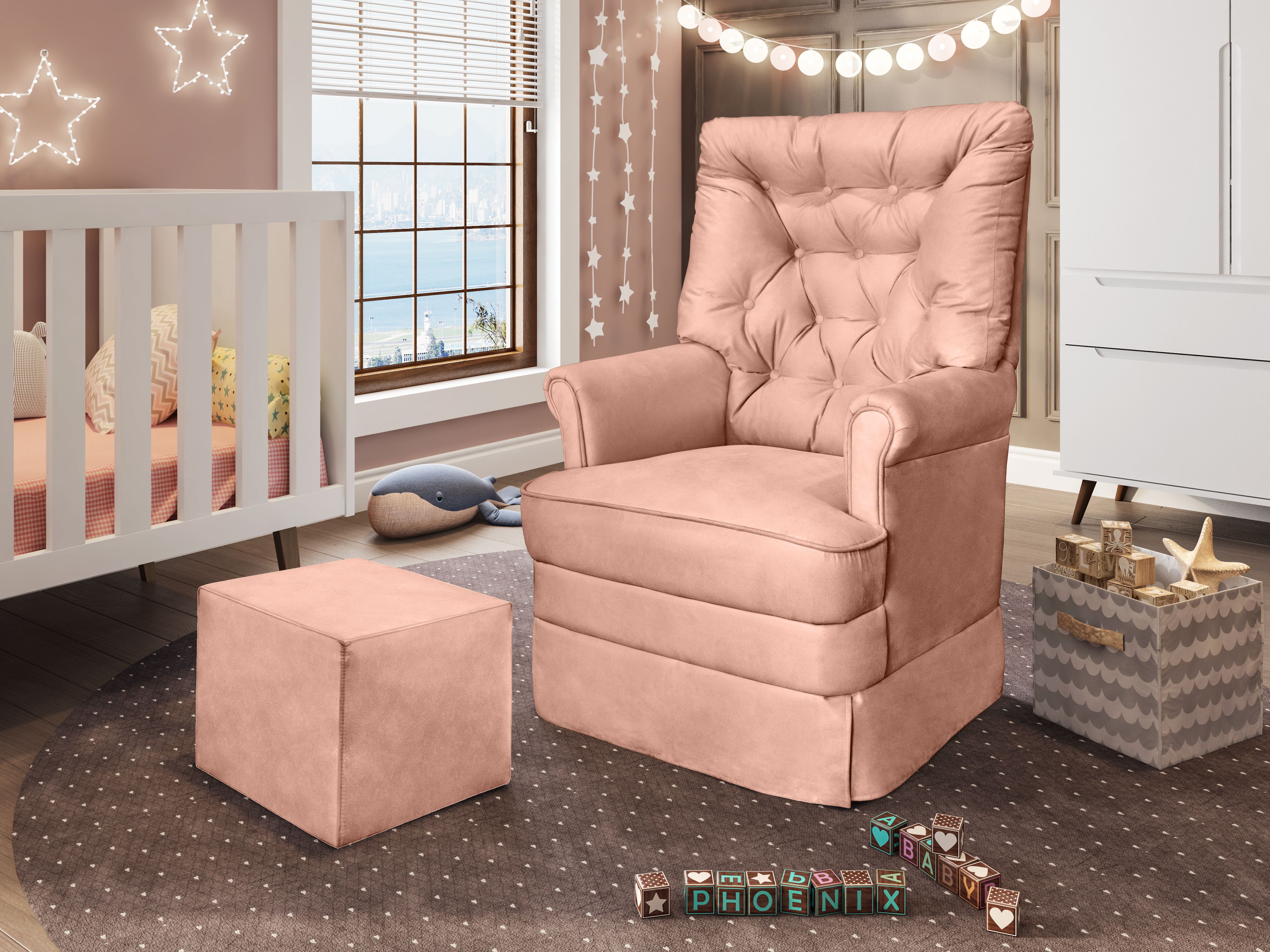 Poltrona Alana Giratória Bege