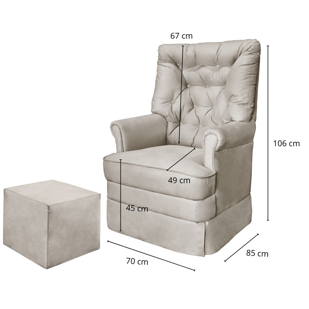 Poltrona Alana Giratória Bege