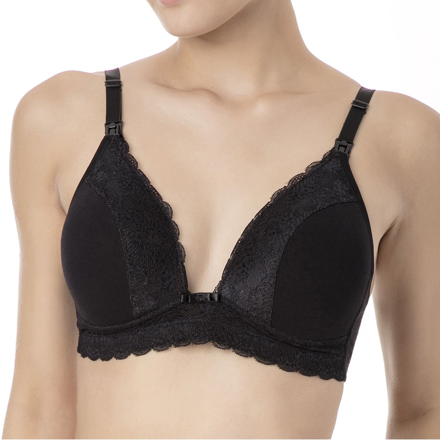 Sutiã Amamentação com Bojo e Renda Preto 42