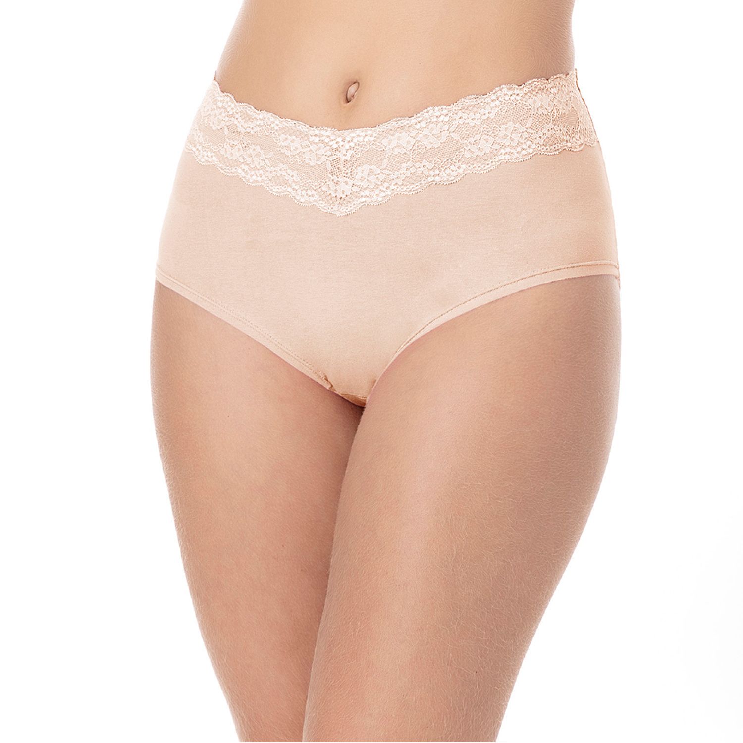 Calcinha Renda Alta Nude P
