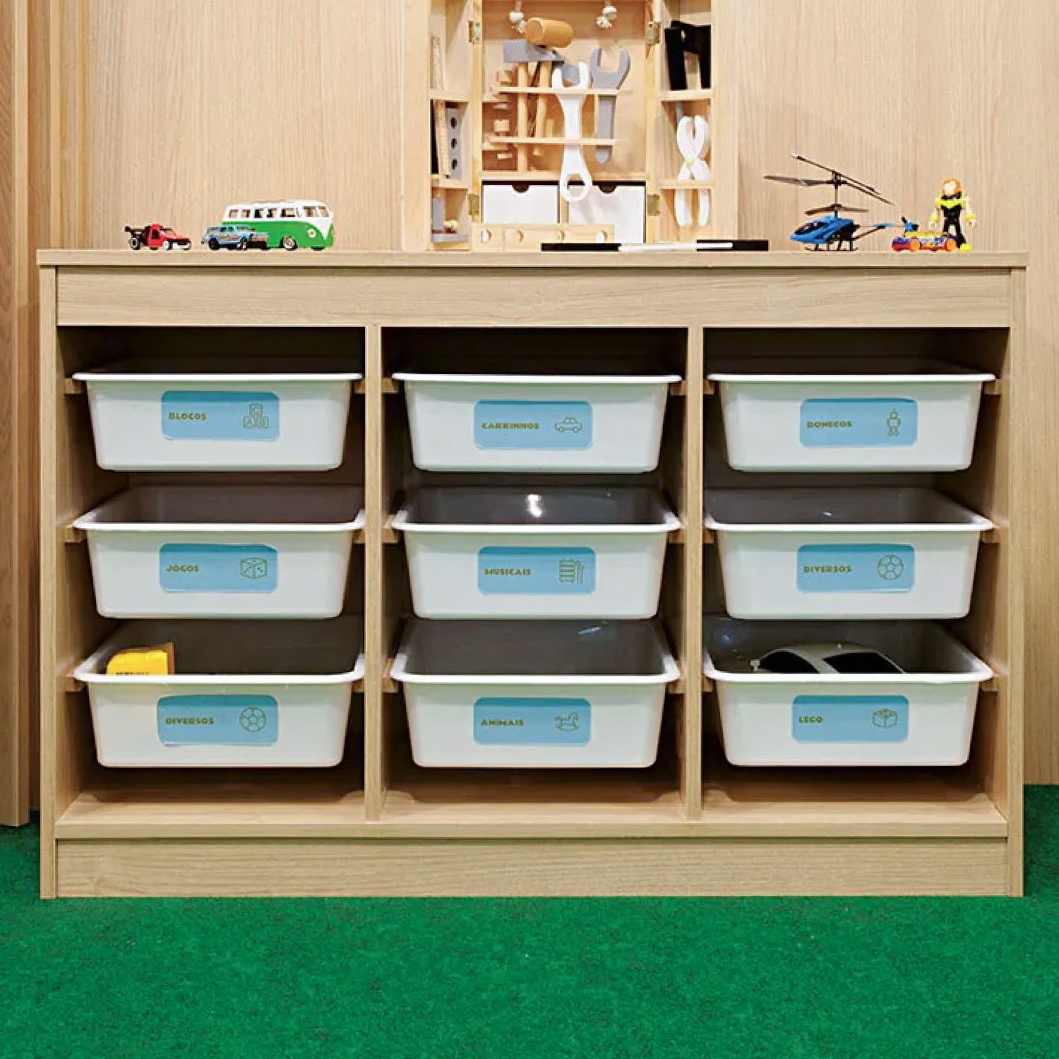 Estante Infantil para Brinquedos com Cestos