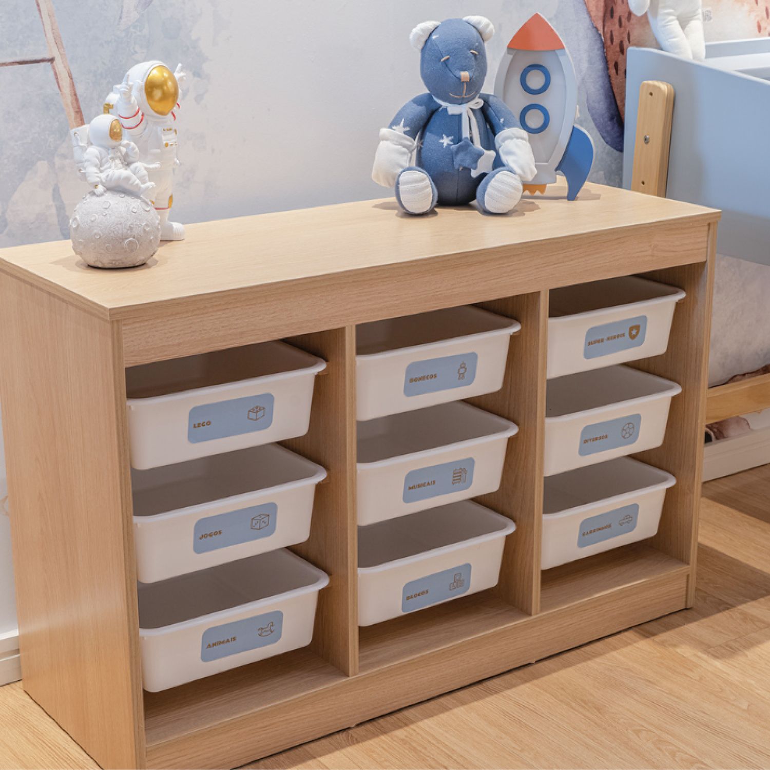 Estante Infantil para Brinquedos com Cestos