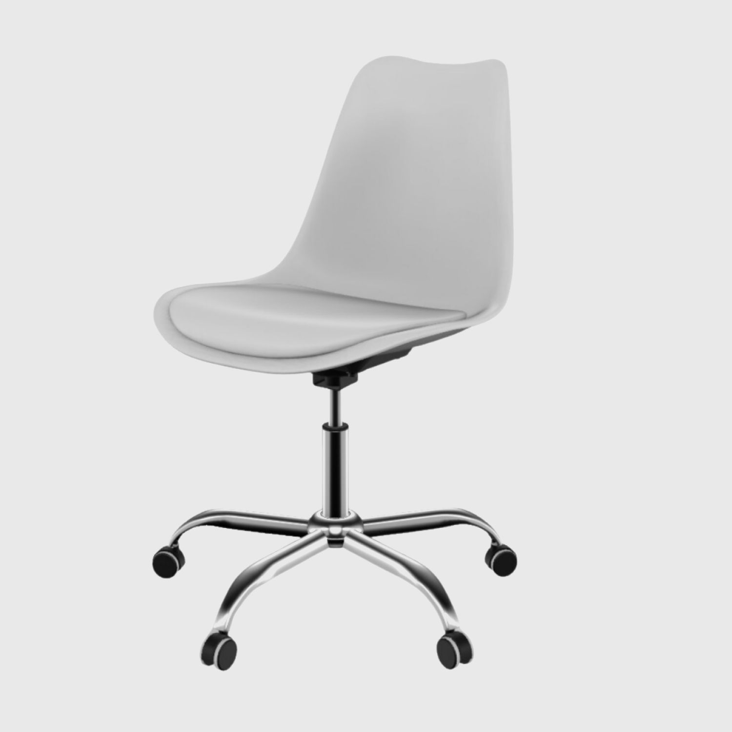 Cadeira de Escritório Saarinen Cromada Branco