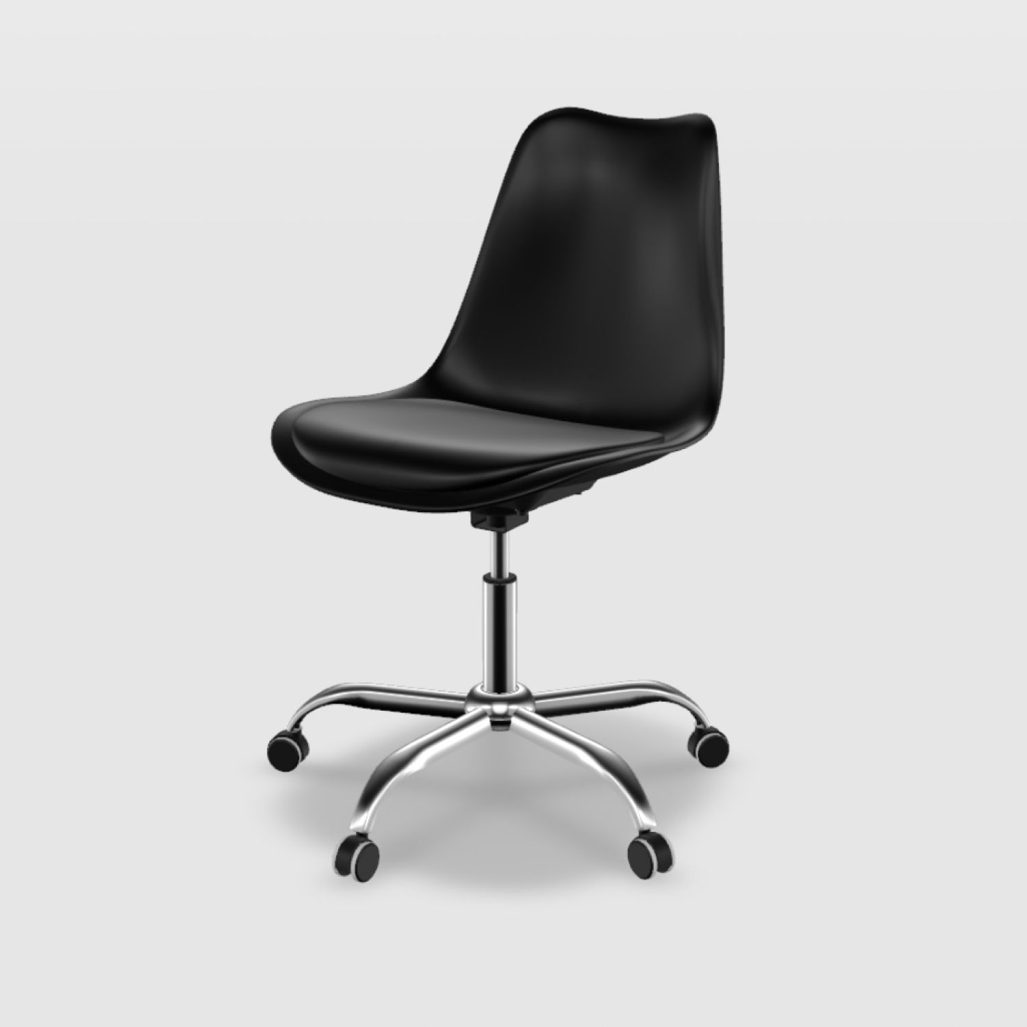 Kit Cadeira de Escritório Saarinen Cromada Branco