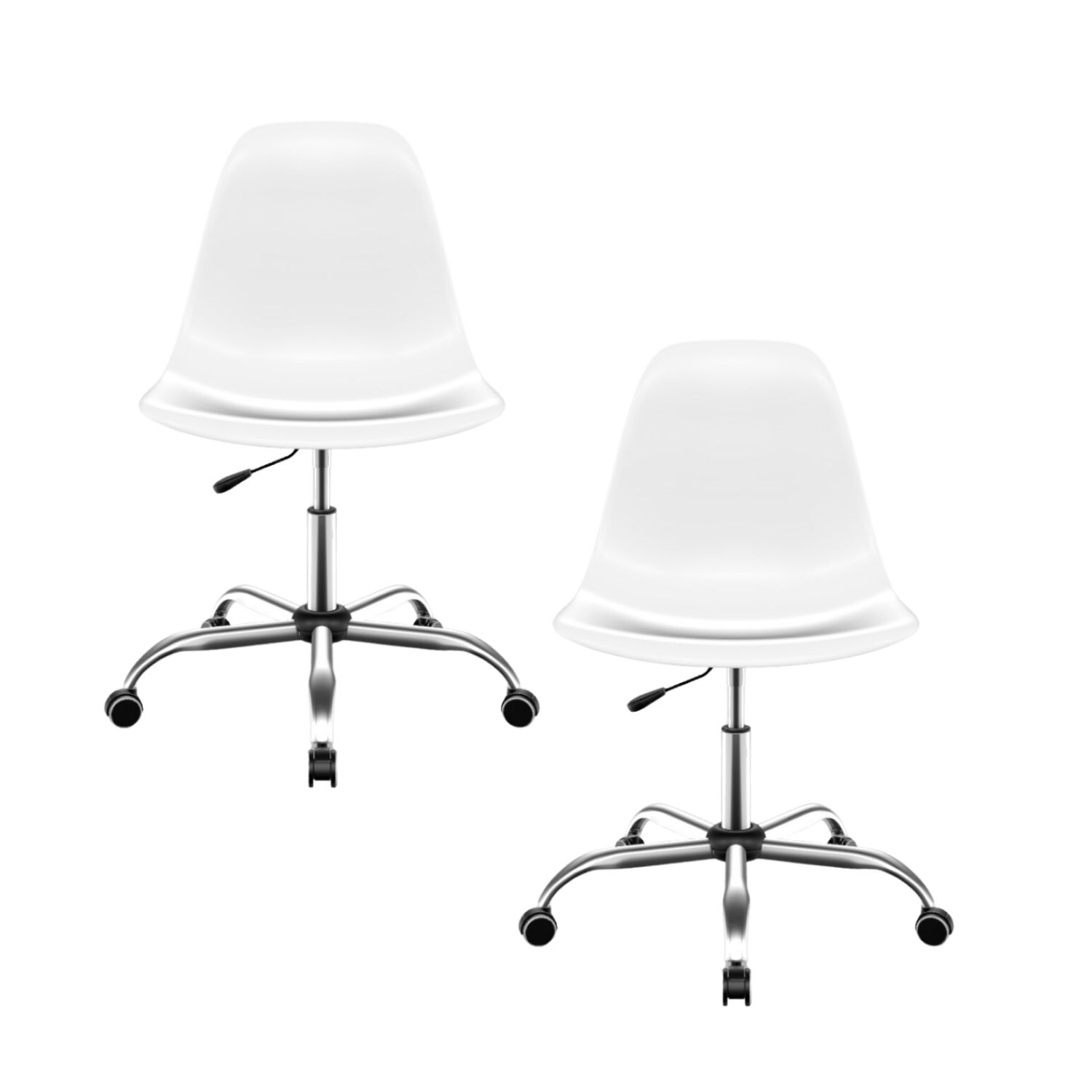 Kit Cadeira de Escritório Eames Cromada Branco