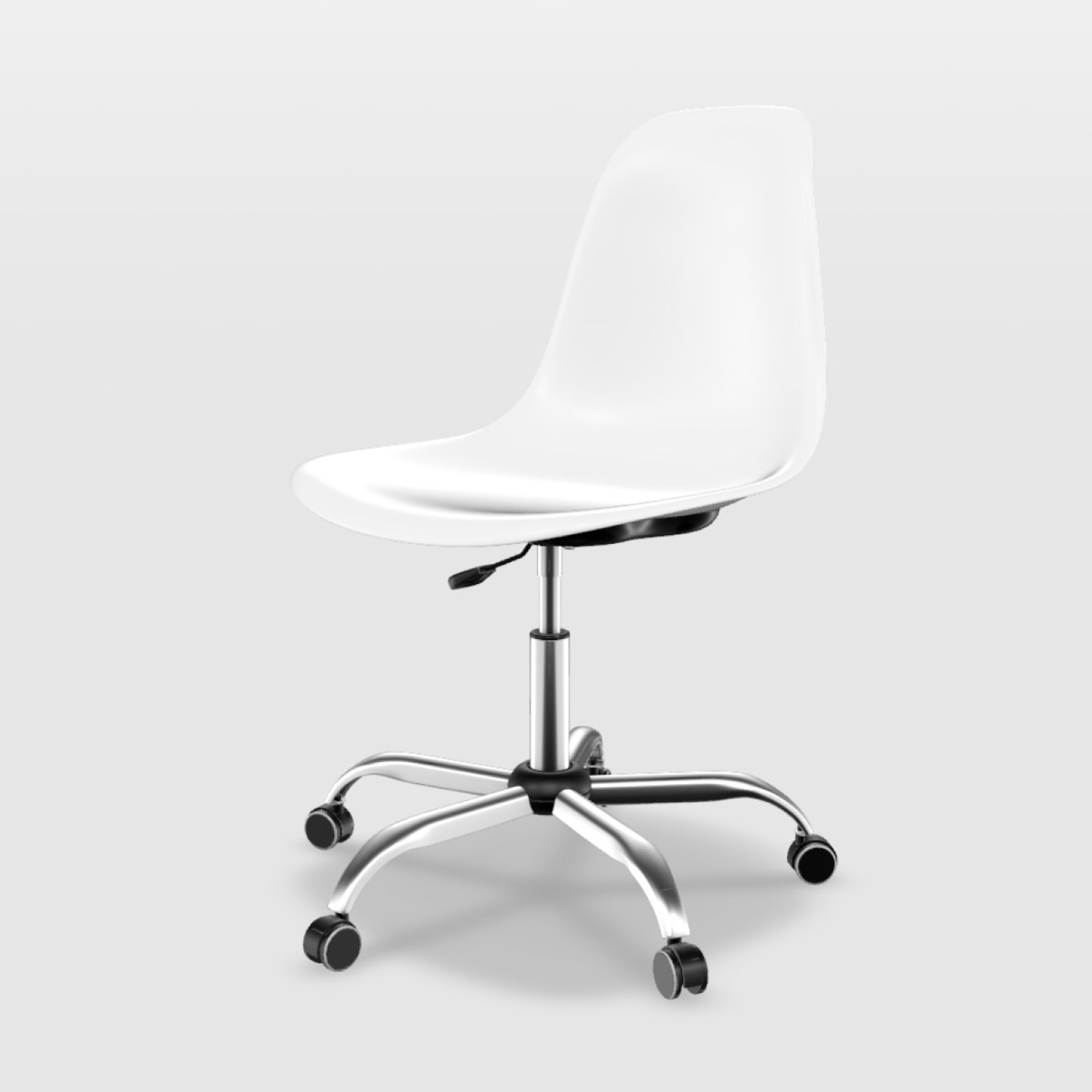 Kit Cadeira de Escritório Eames Cromada Branco