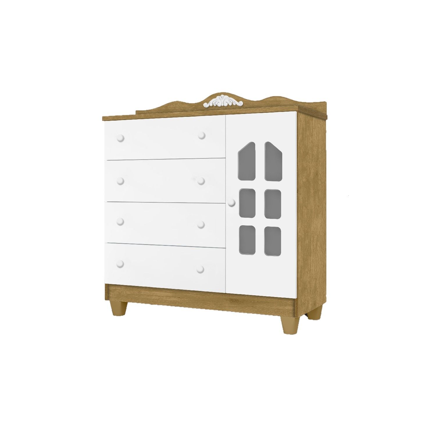 Cômoda Infantil Branco com Porta Laís Provençal