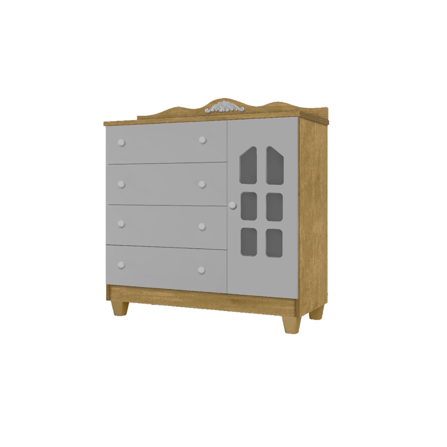 Cômoda Infantil Branco com Porta Laís Provençal