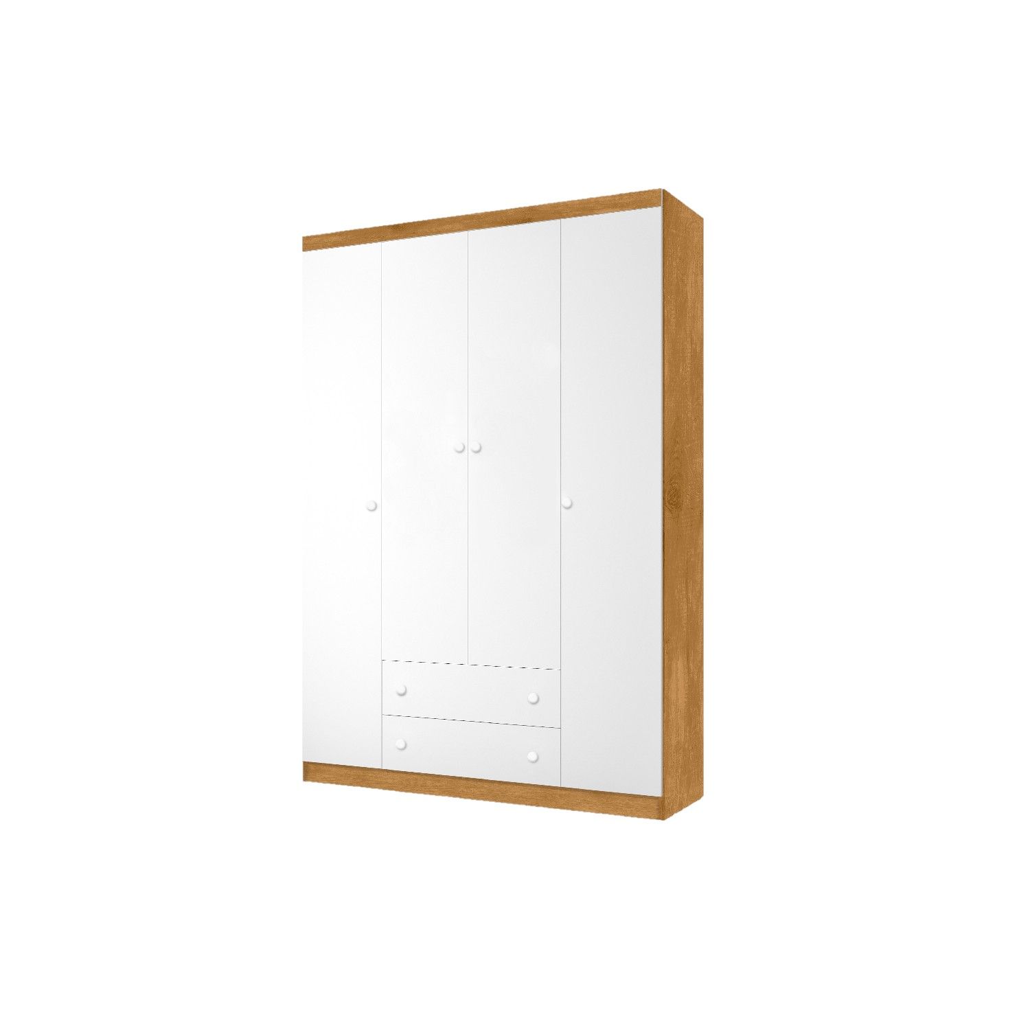 Guarda Roupa Infantil Branco 4 Portas Laila