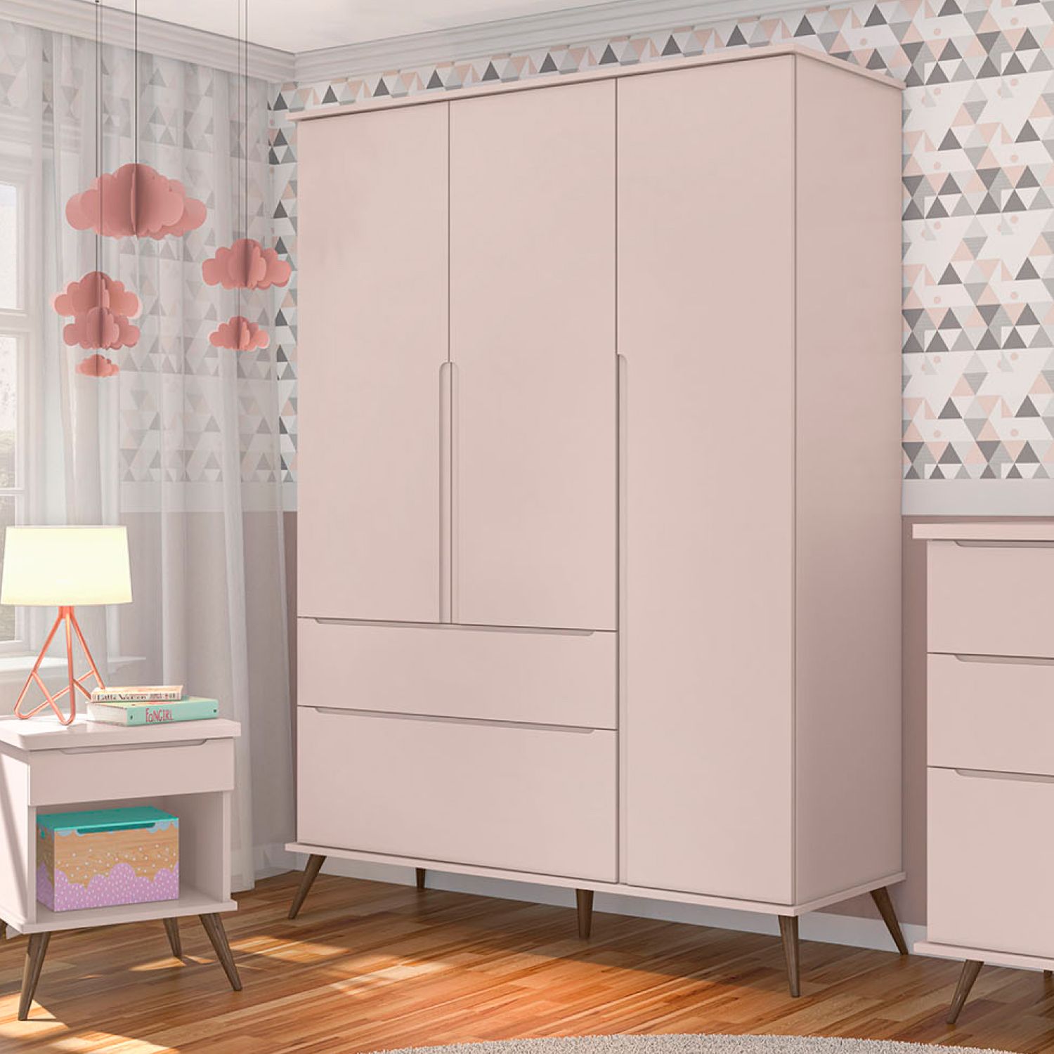 Guarda Roupa Infantil Branco 3 Portas Melinda