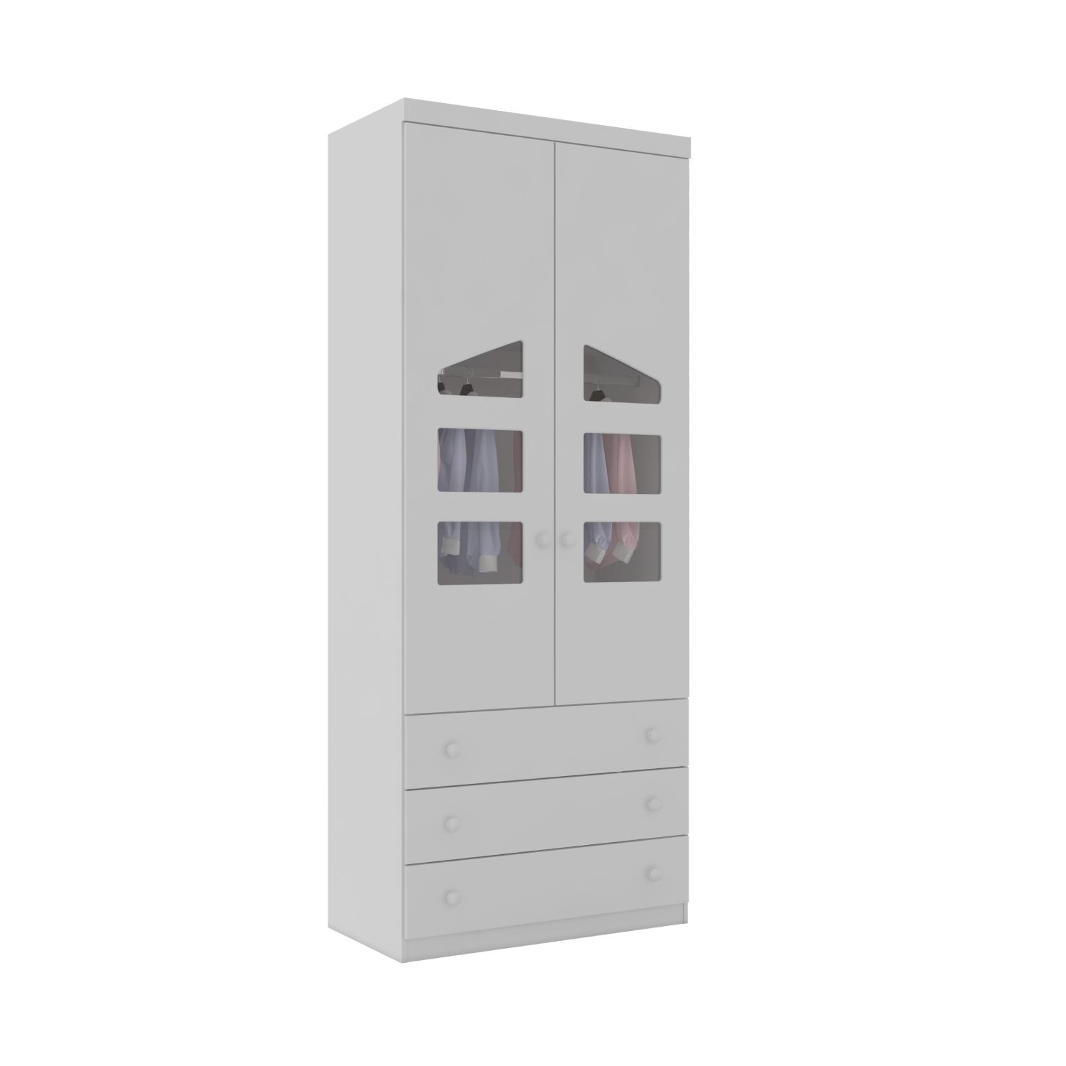 Guarda Roupa Infantil Branco 2 Portas Eloísa