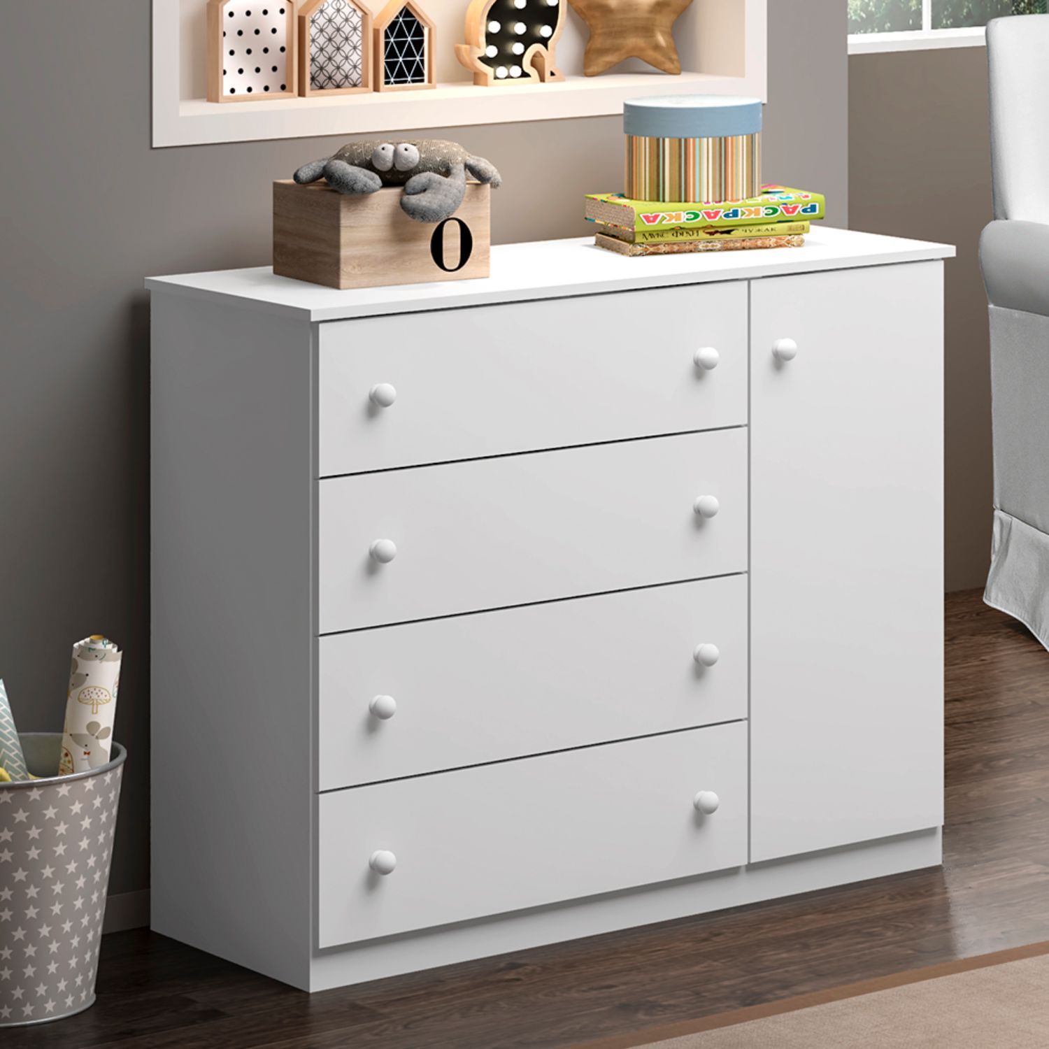 Cômoda Infantil Branco com Porta Helena