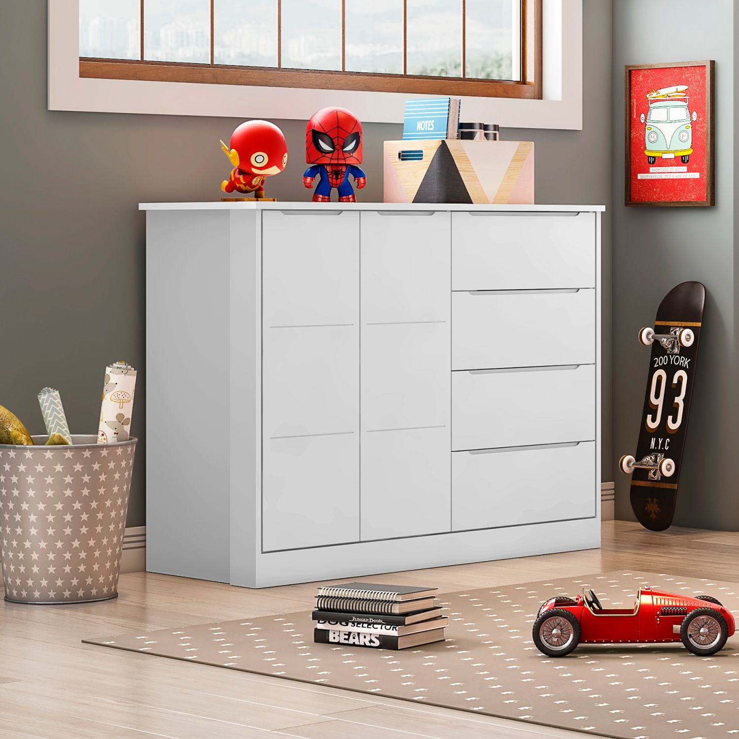 Cômoda Infantil Branco com Porta Eloá