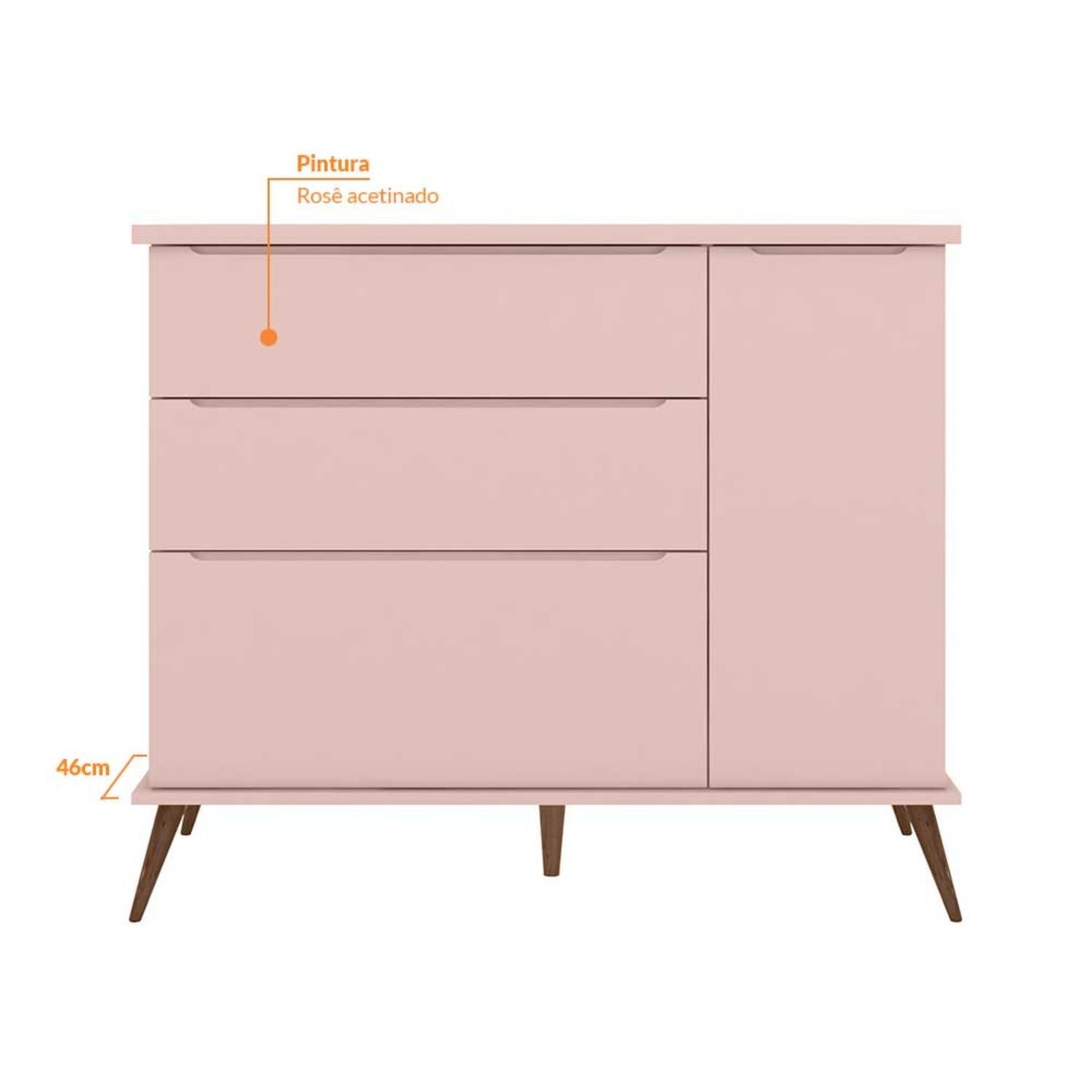 Cômoda Infantil Branco com Porta Melinda