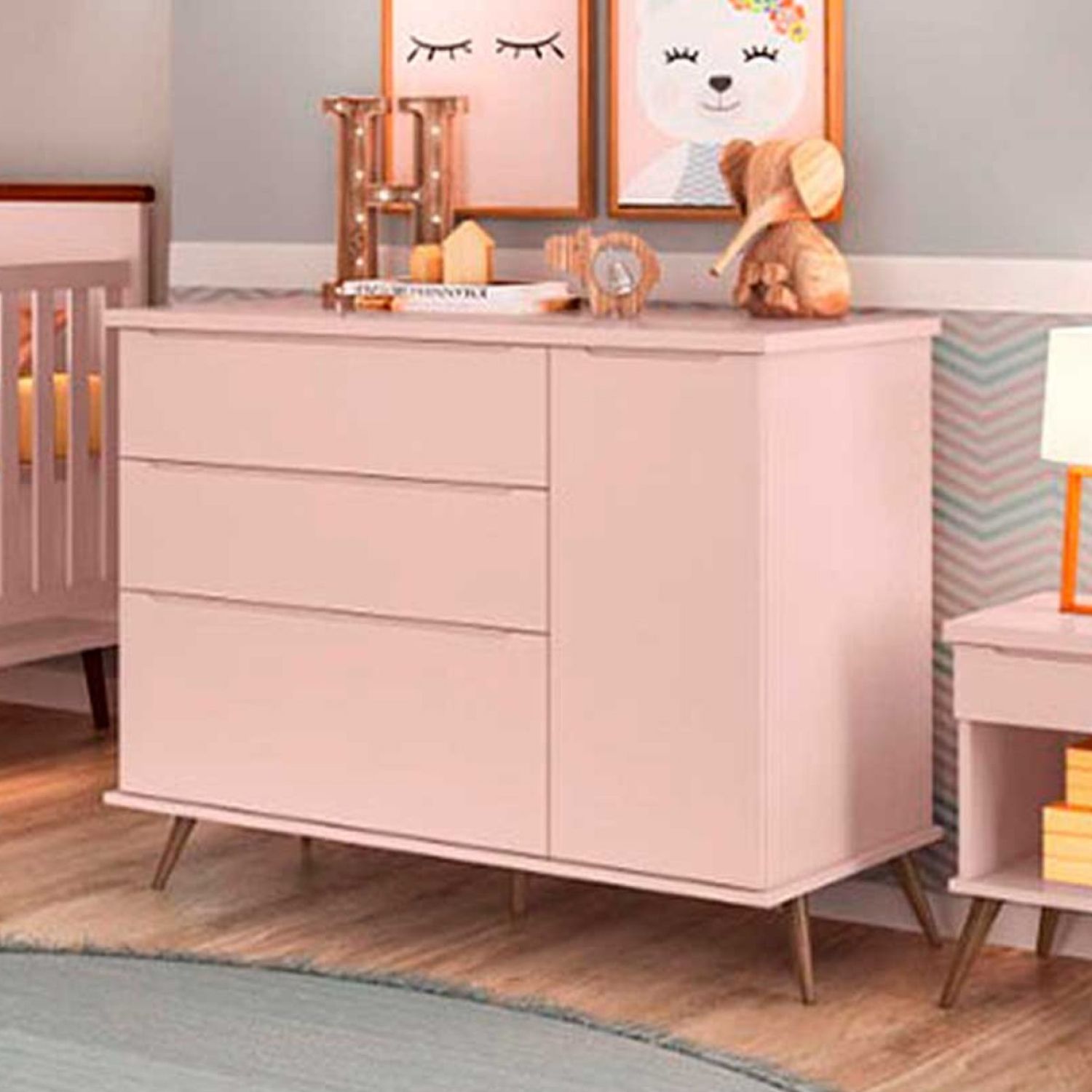 Cômoda Infantil Branco com Porta Melinda