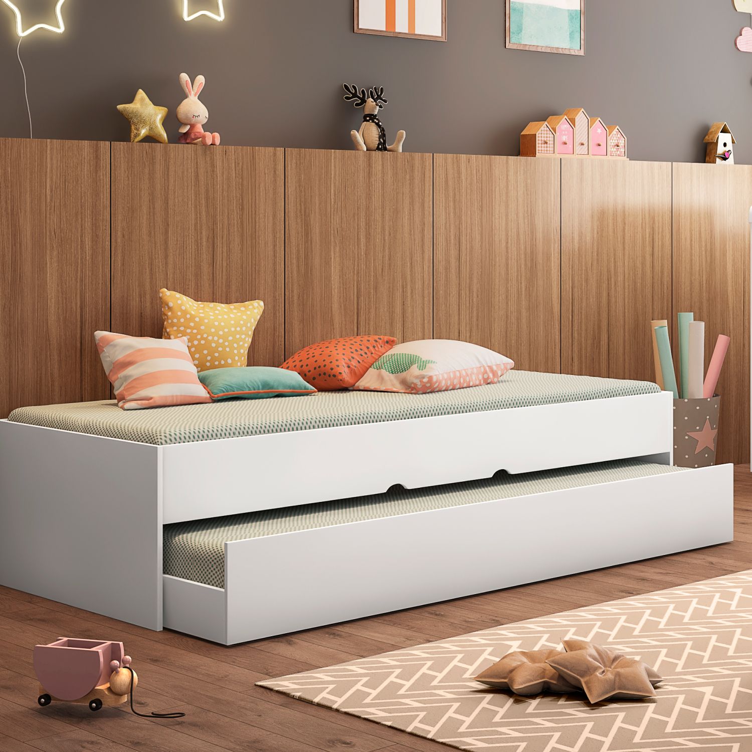 Cama Infantil com Cama Auxiliar Madeira Chiara