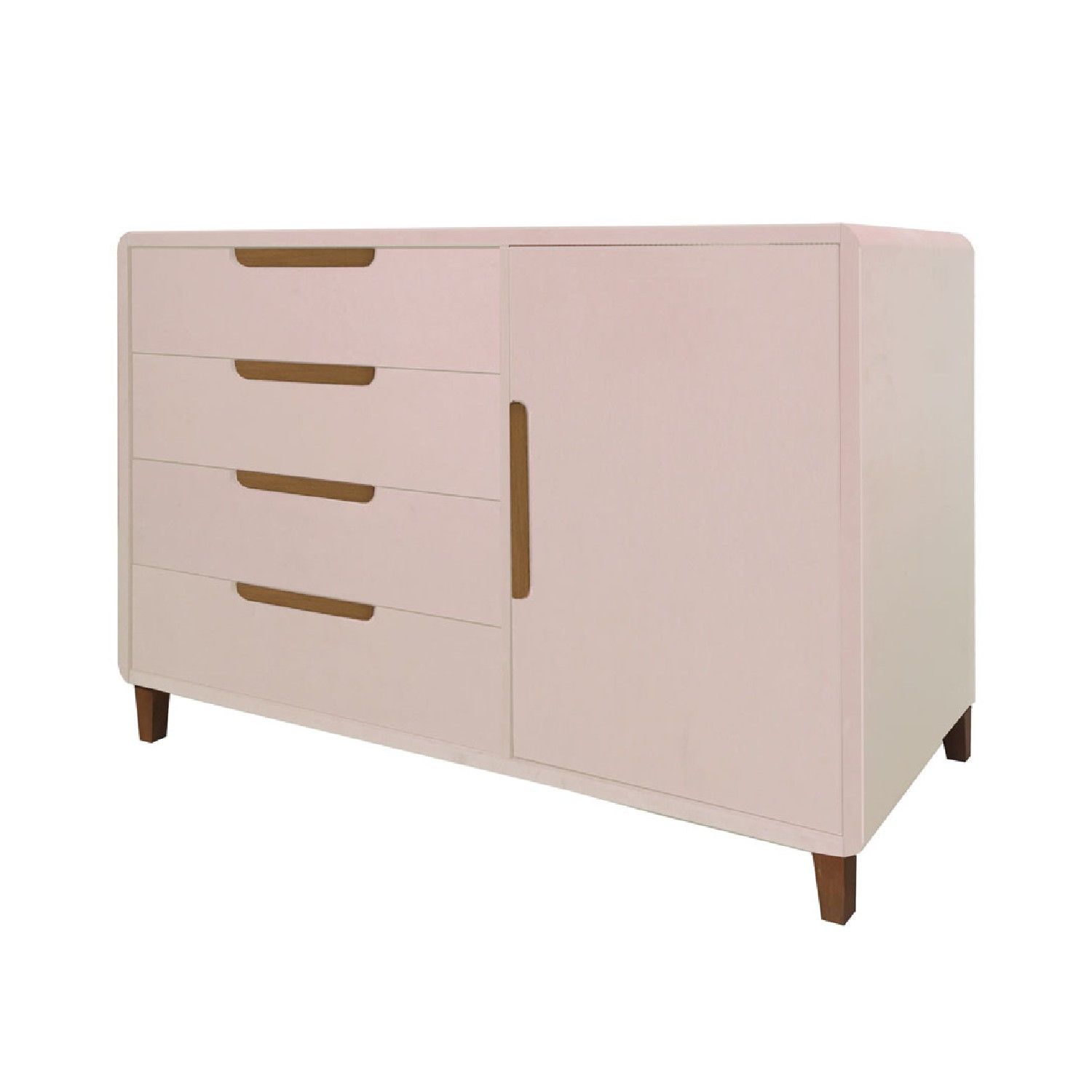 Cômoda Infantil Bege e Madeira com Porta Capri