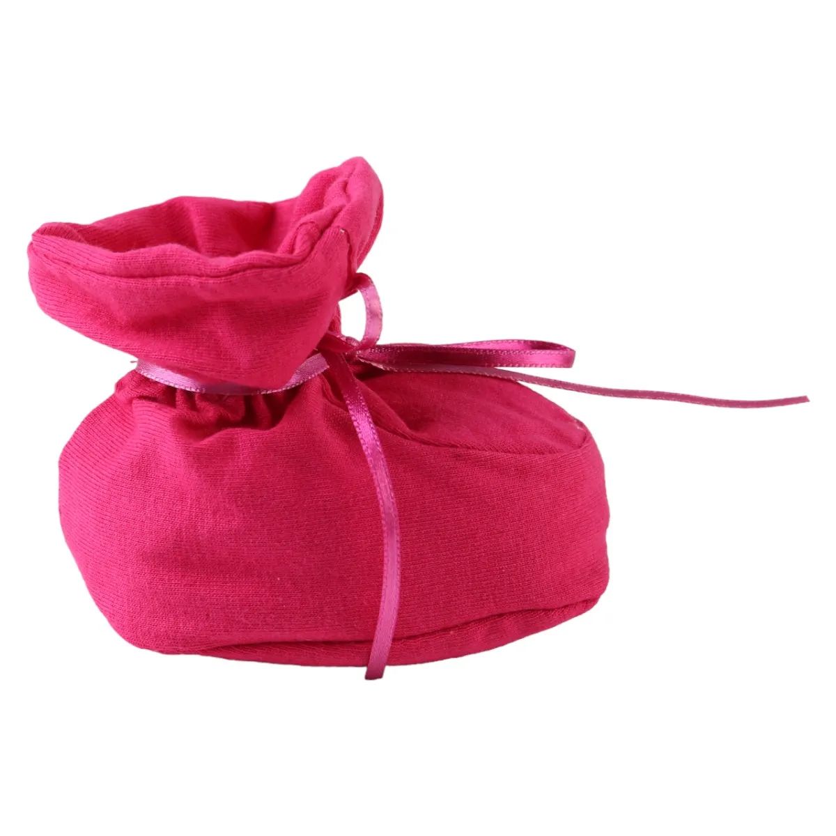 Pantufa Bebê Chutinho Liso com Fita Vermelho
