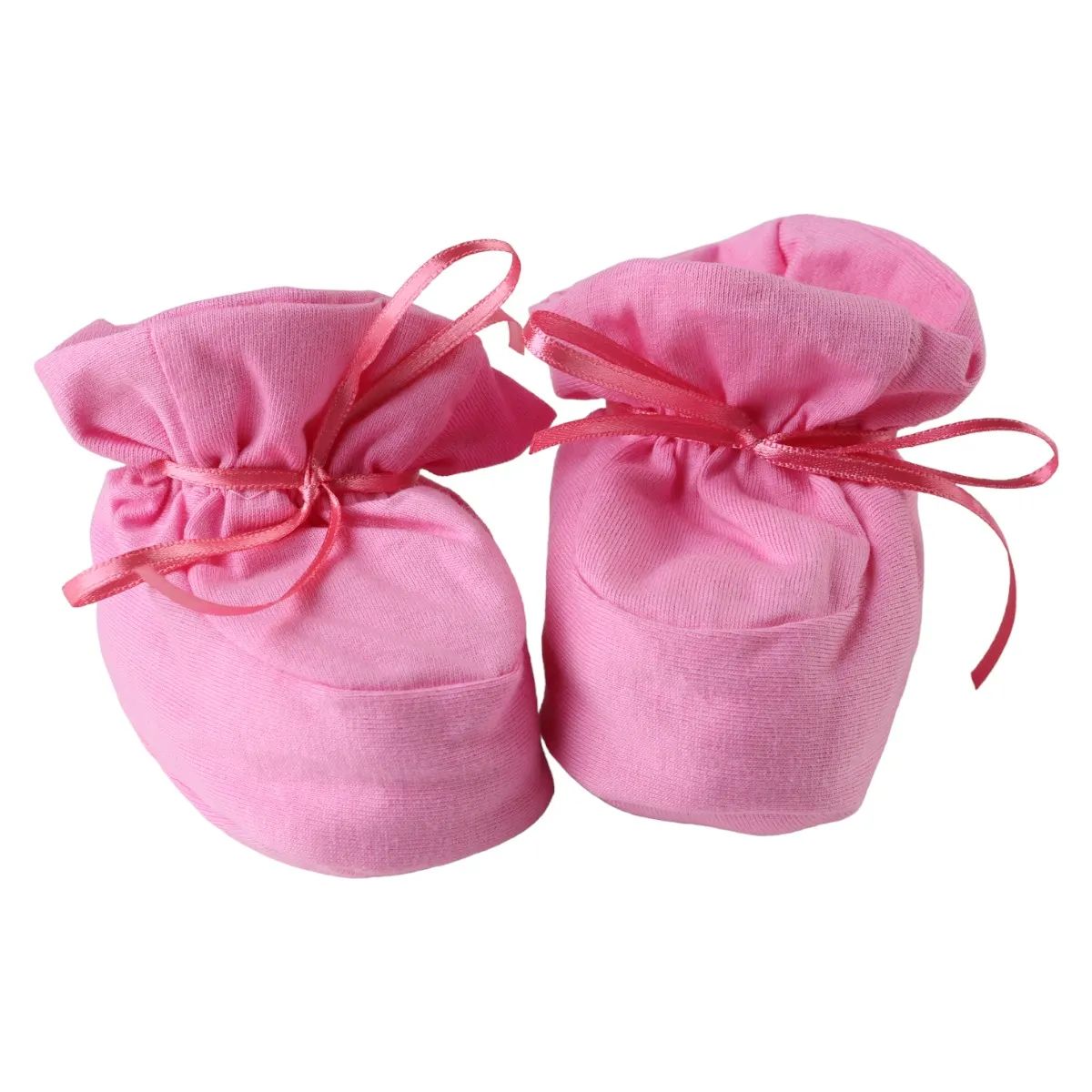 Pantufa Bebê Chutinho Liso com Fita Vermelho