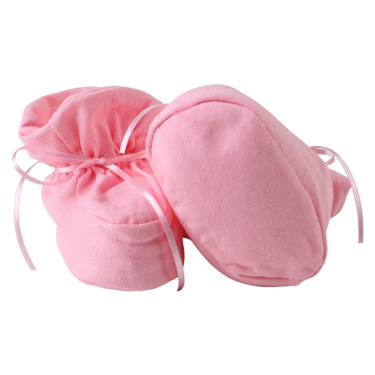 Pantufa Bebê Chutinho Liso com Fita Vermelho