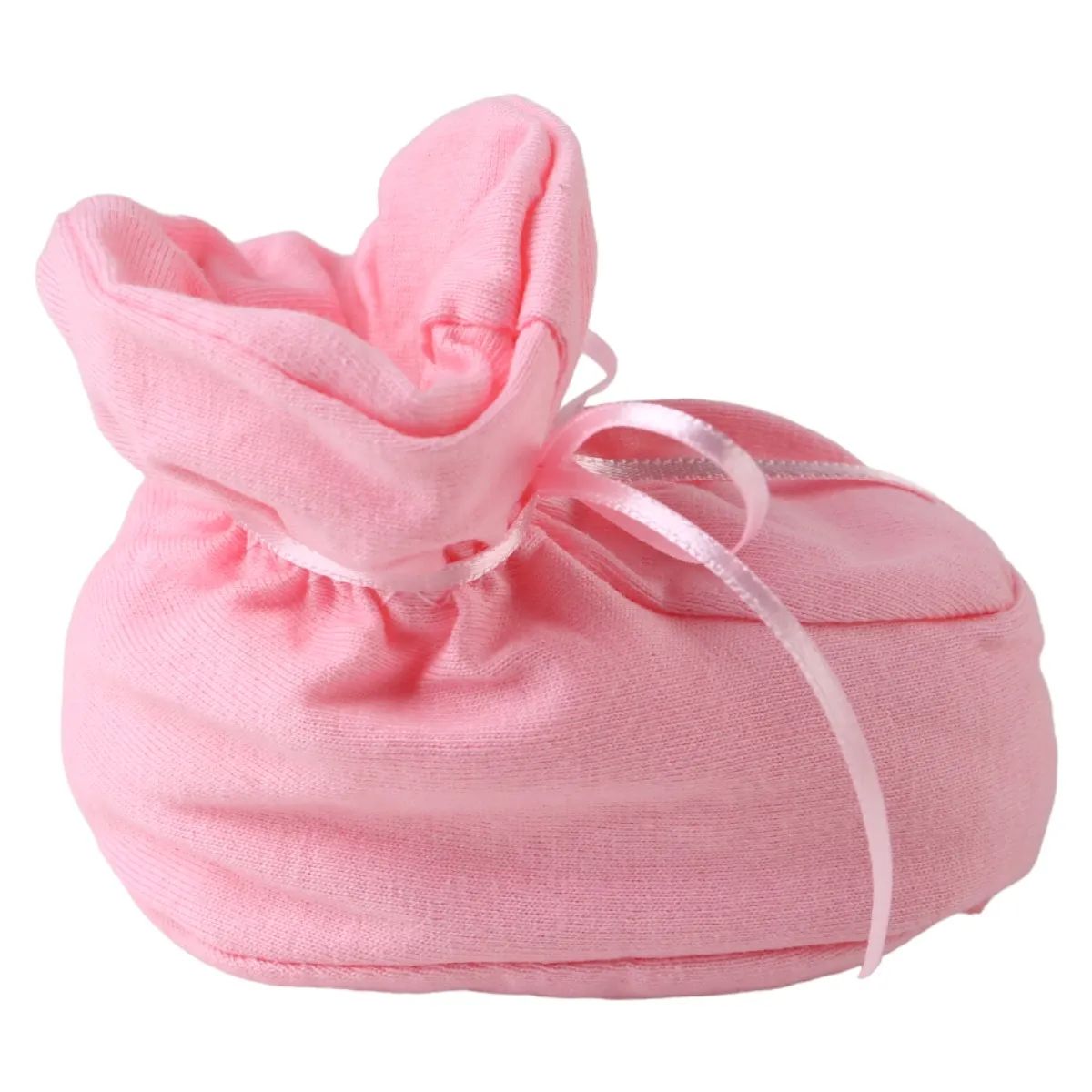 Pantufa Bebê Chutinho Liso com Fita Vermelho