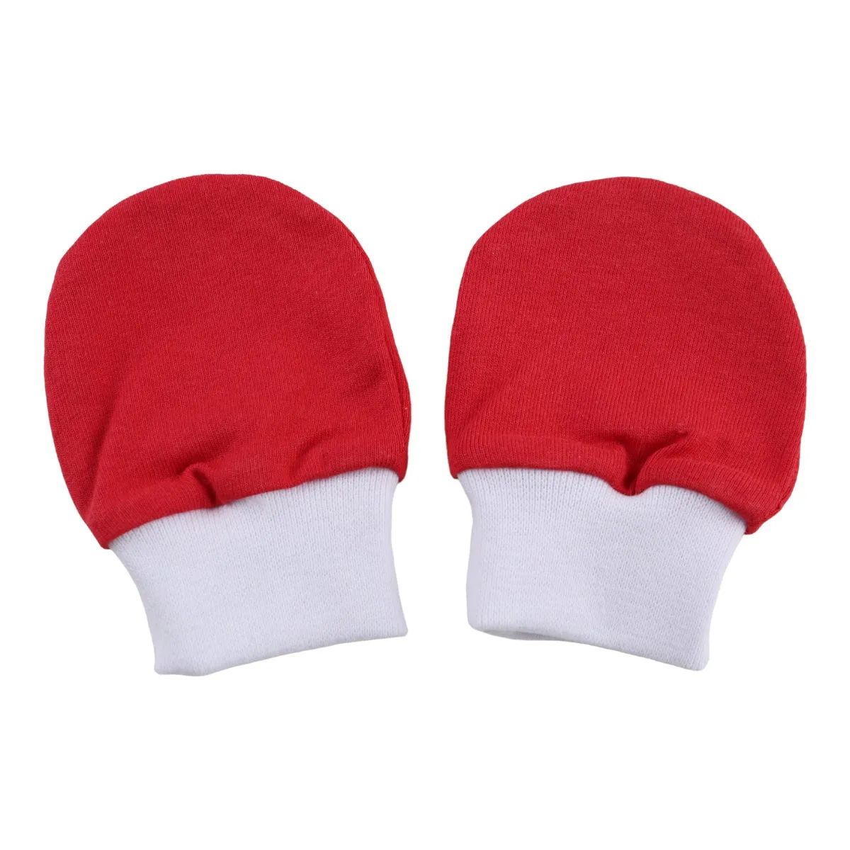 Kit Luva e Pantufa Bebê Chutinho Liso Vermelho