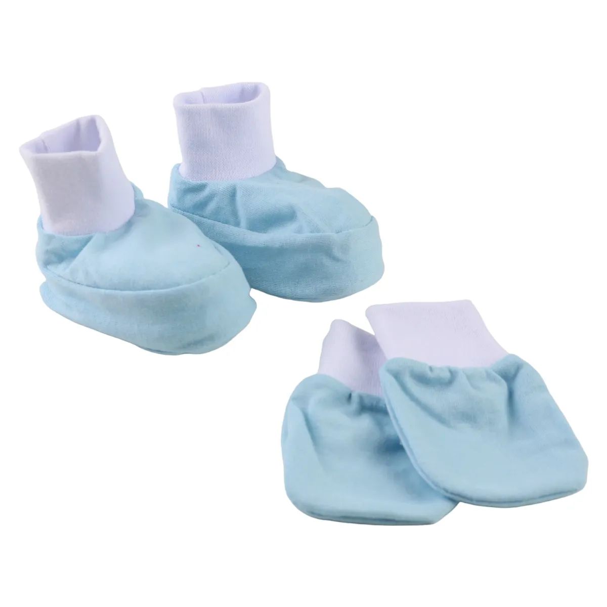 Kit Luva e Pantufa Bebê Chutinho Liso Vermelho