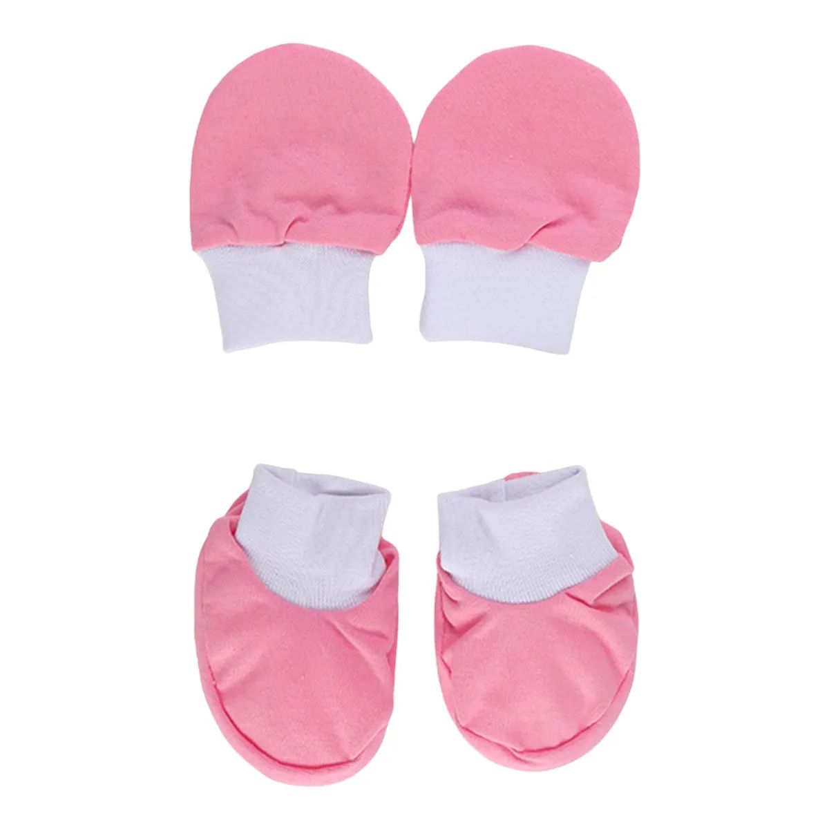 Kit Luva e Pantufa Bebê Chutinho Liso Vermelho