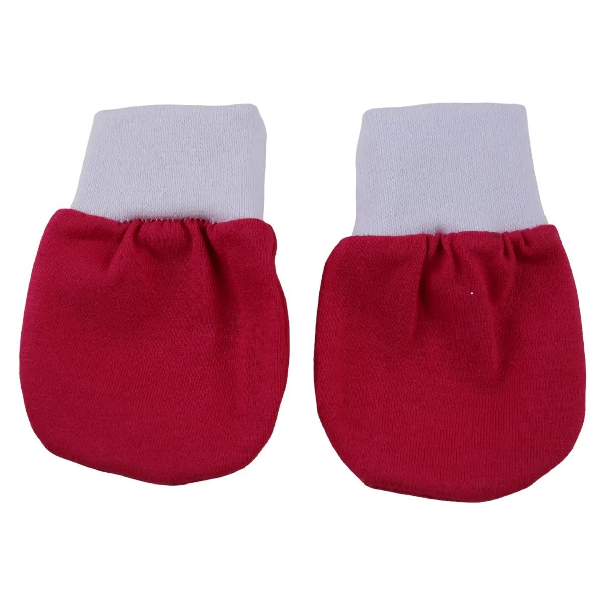 Kit Luva e Pantufa Bebê Chutinho Liso Vermelho