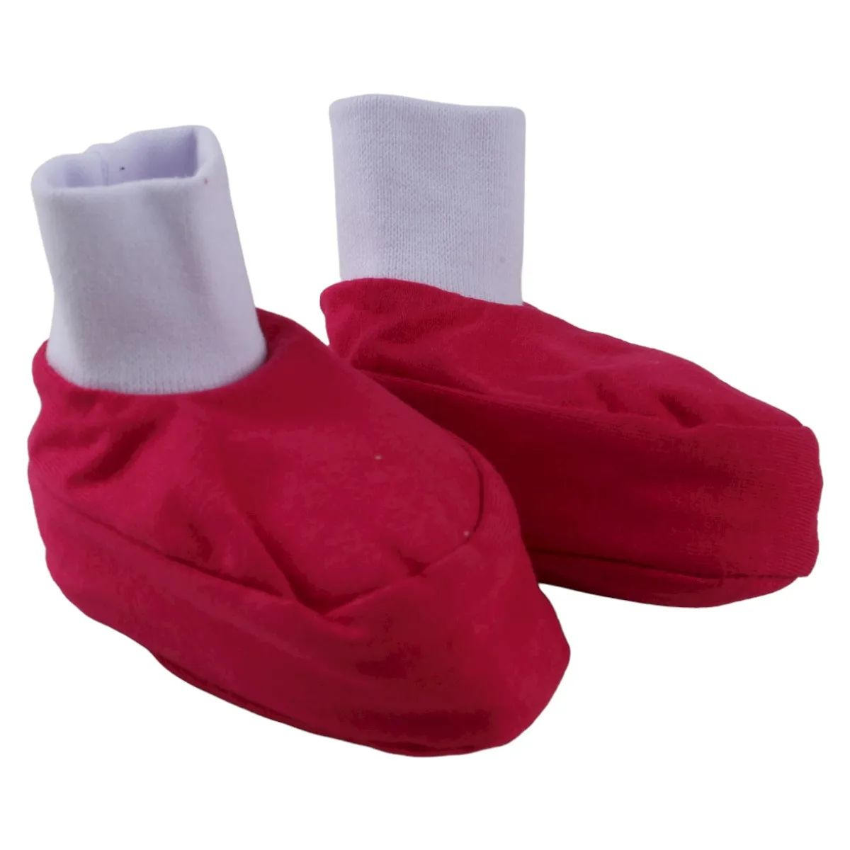 Kit Luva e Pantufa Bebê Chutinho Liso Vermelho