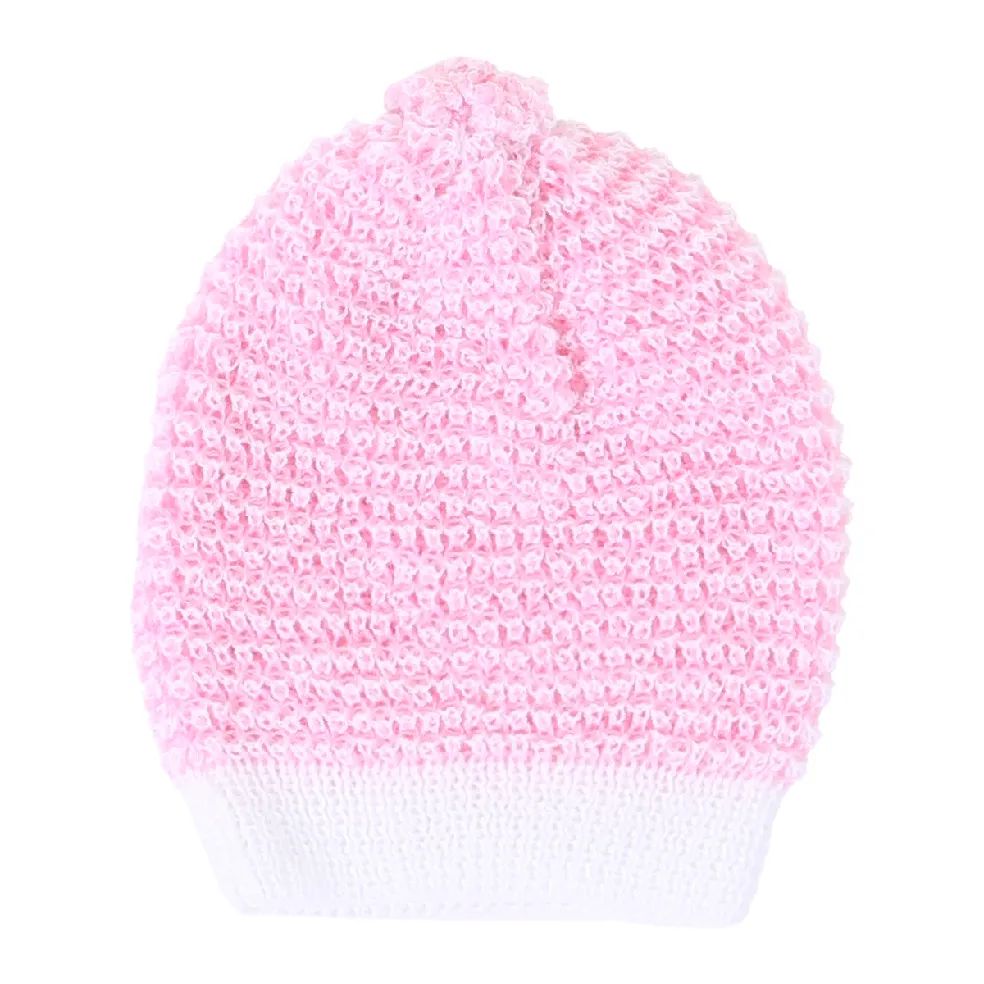 Saída de Maternidade Ternura em Tricot com Bordado Rosa Tam P