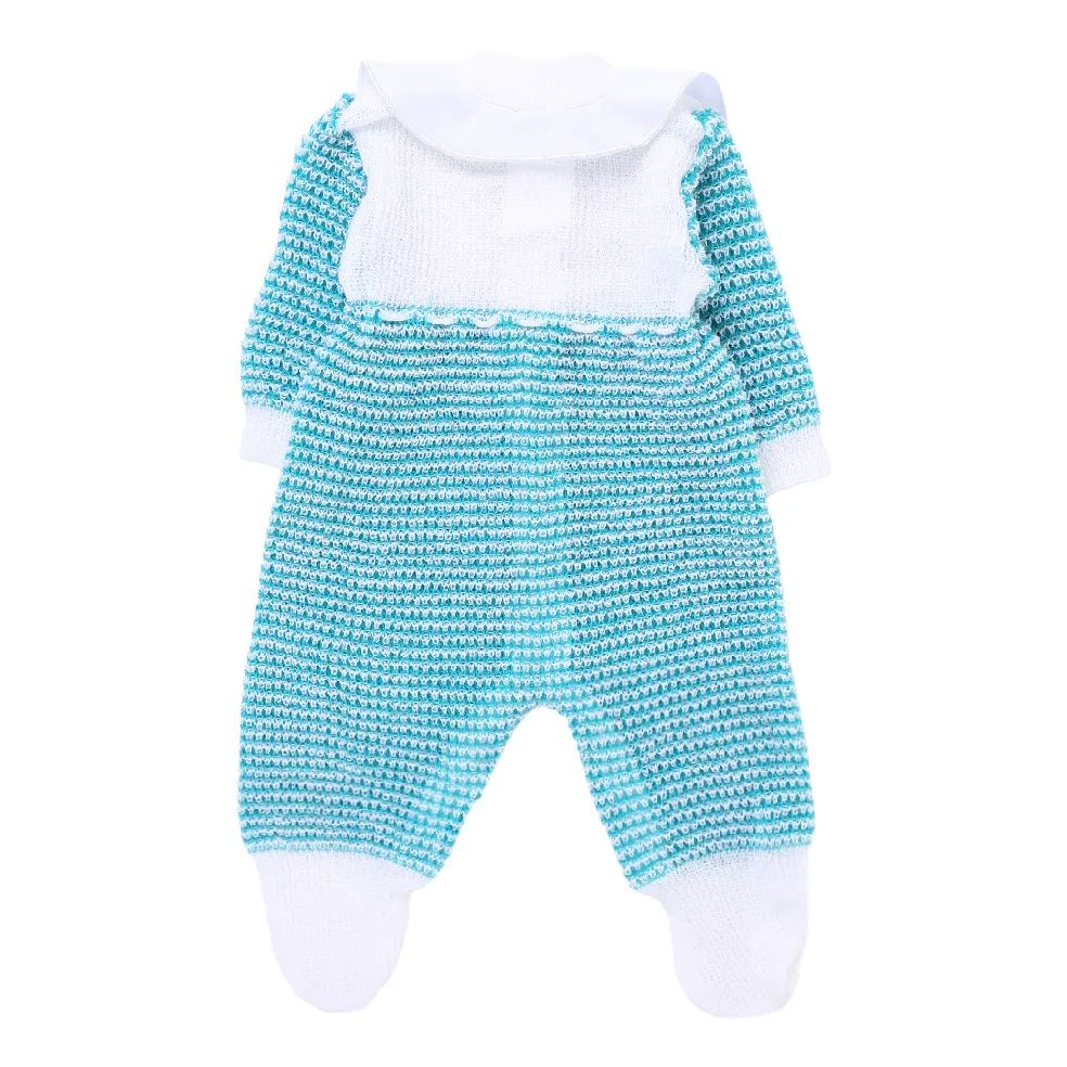 Saída de Maternidade Ternura em Tricot com Bordado Verde Tam P