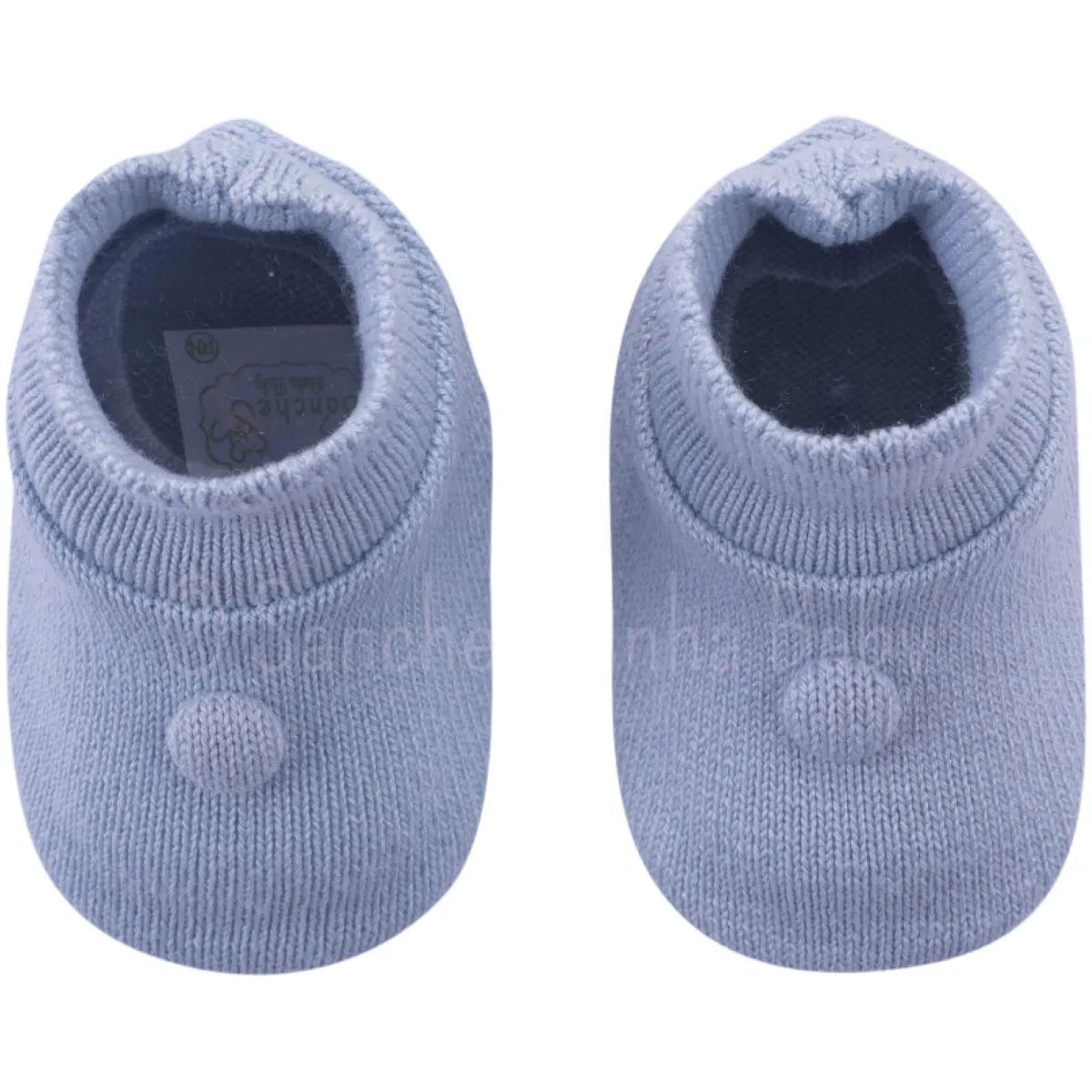 Sapatinho Bebê Sanches Malha em Acrílico Azul