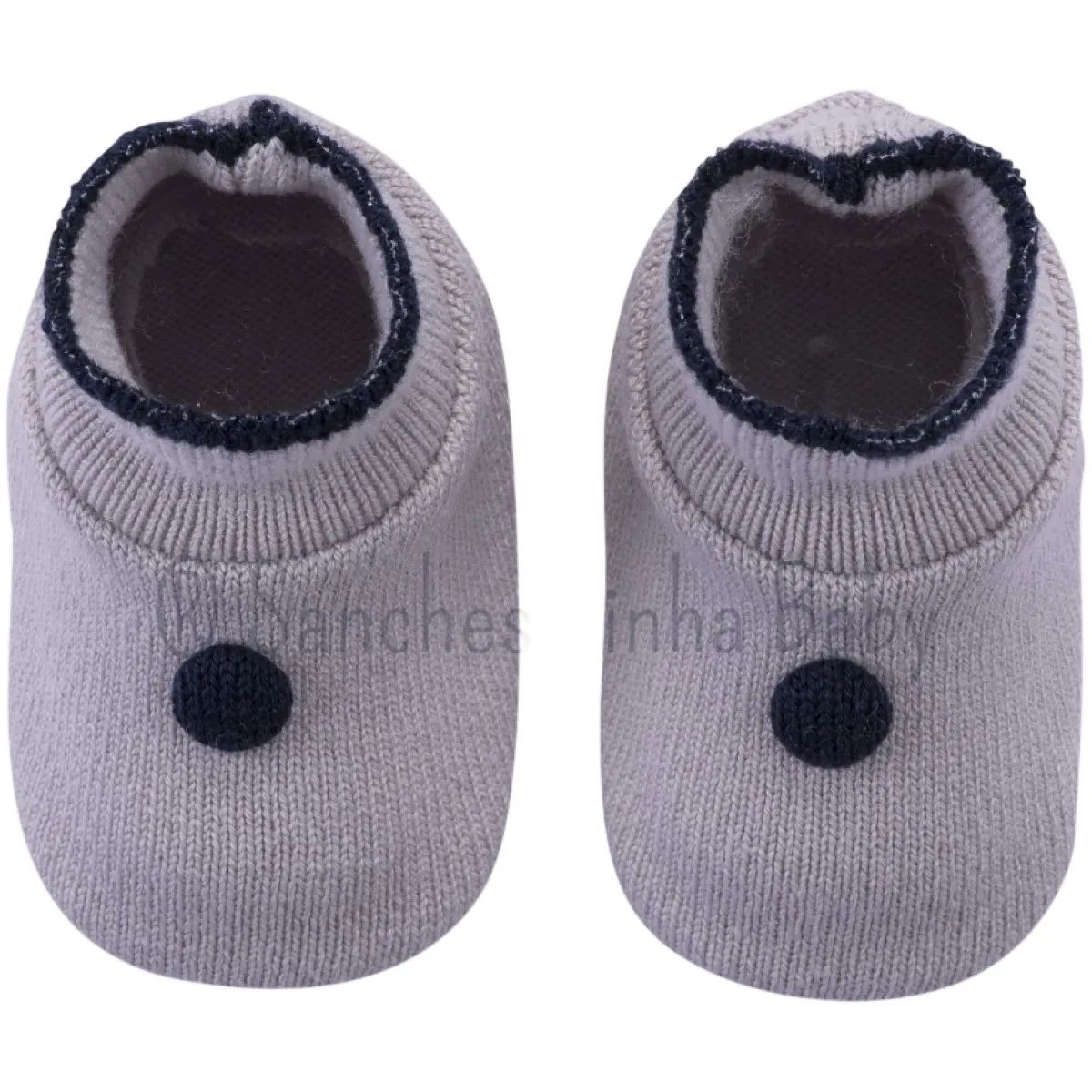Sapatinho Bebê Sanches Malha em Acrílico Azul