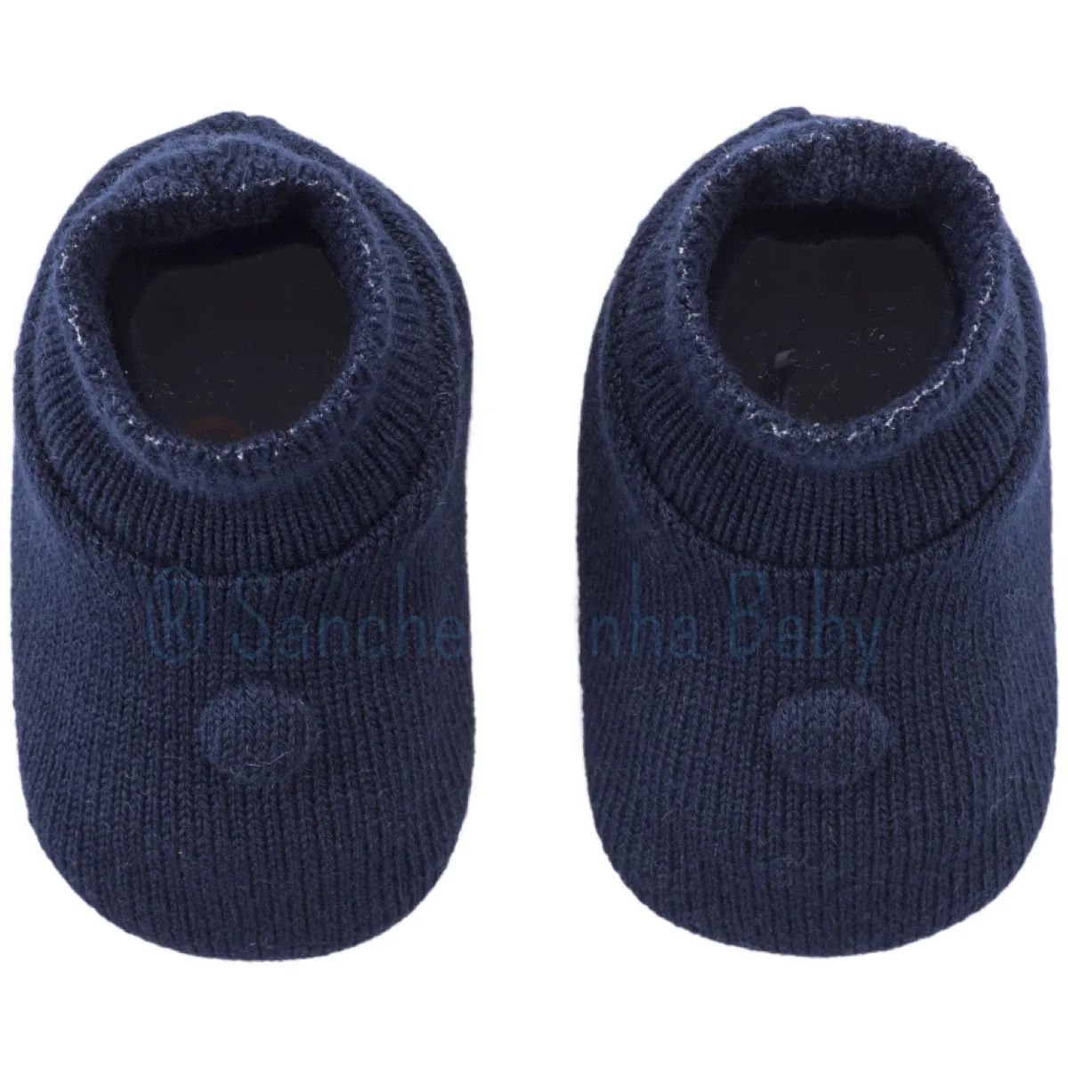 Sapatinho Bebê Sanches Malha em Acrílico Azul