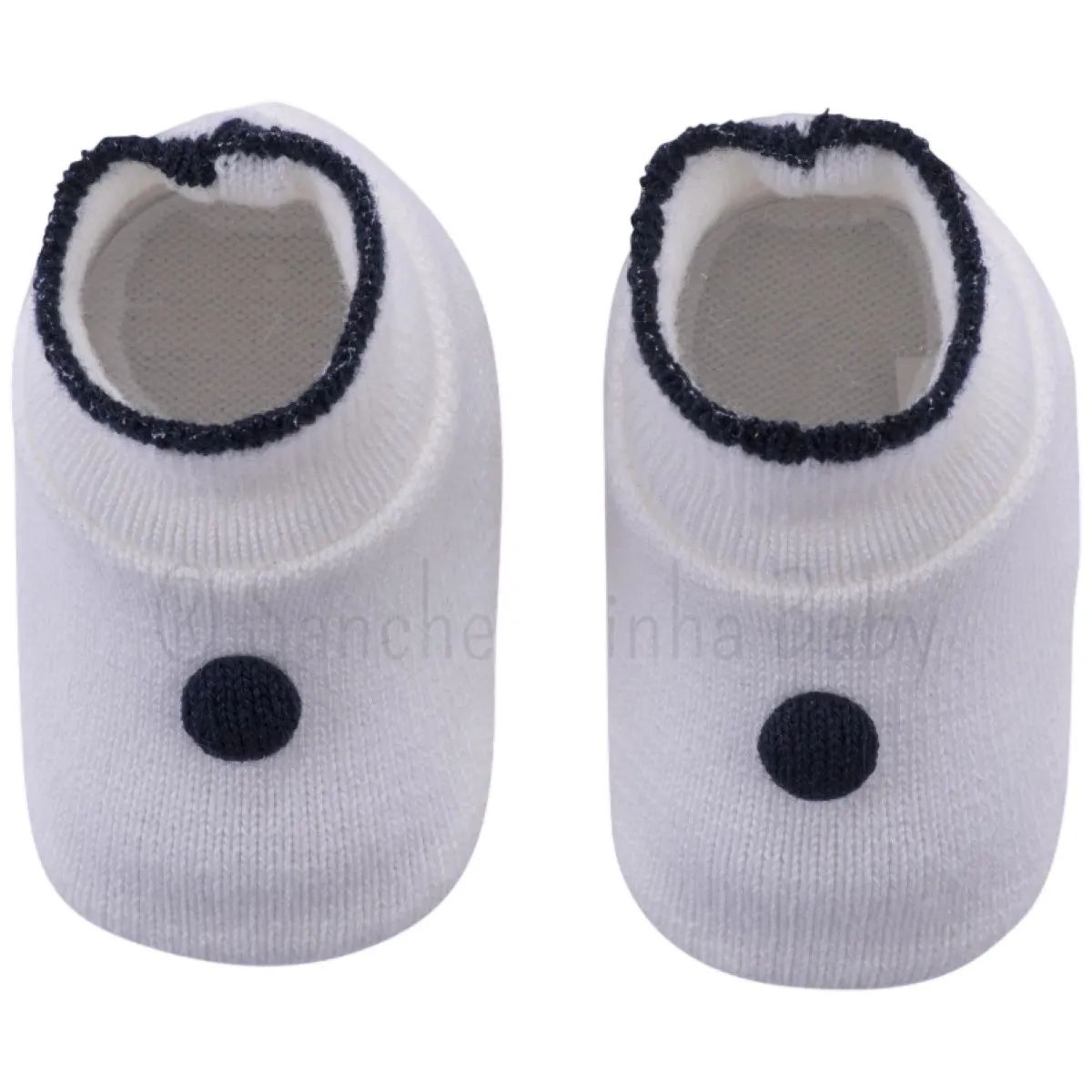 Sapatinho Bebê Sanches Malha em Acrílico Azul