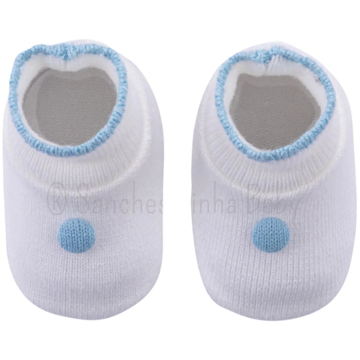Sapatinho Bebê Sanches Malha em Acrílico Azul